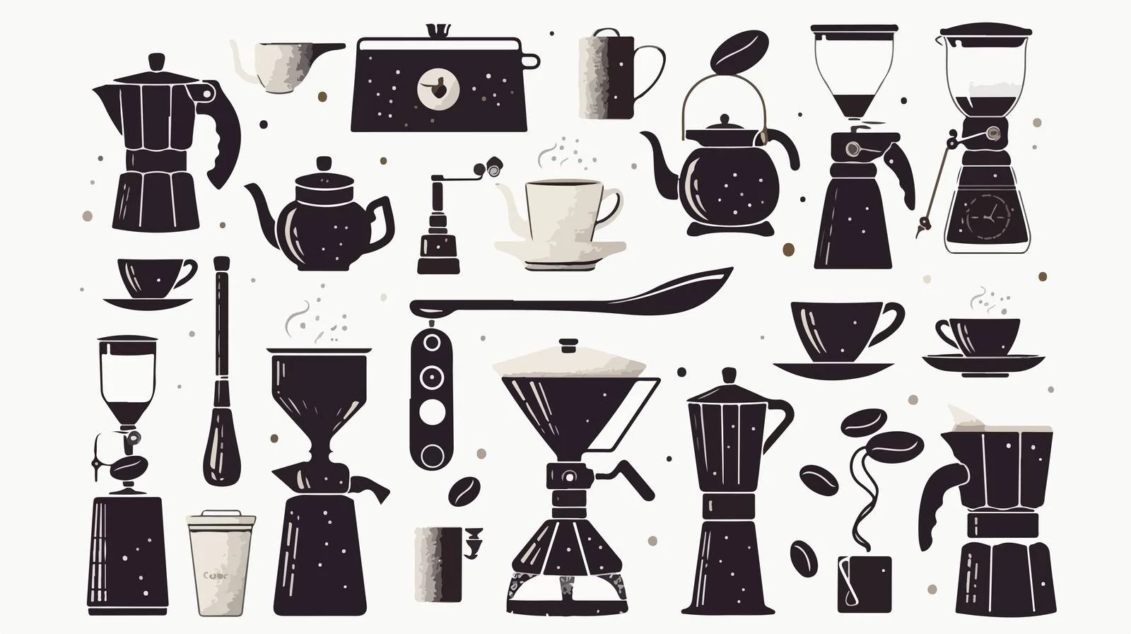 Coffee Tools and Utensils Seamless Pattern — free download from Dotvec