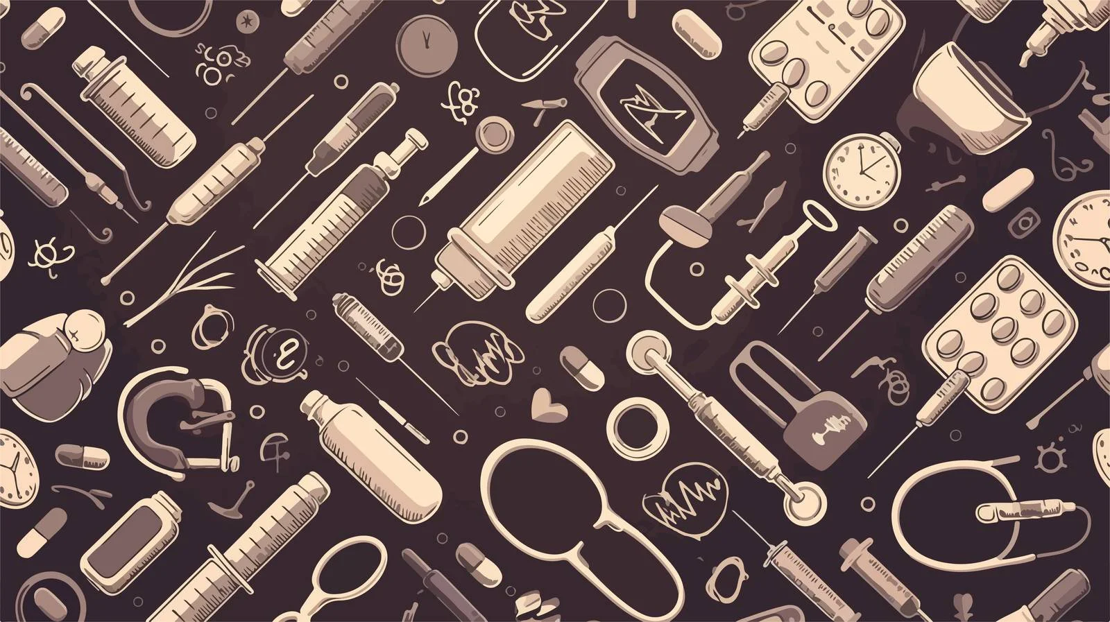 Medical Diagnostics Tools Seamless Pattern Design — free download from Dotvec