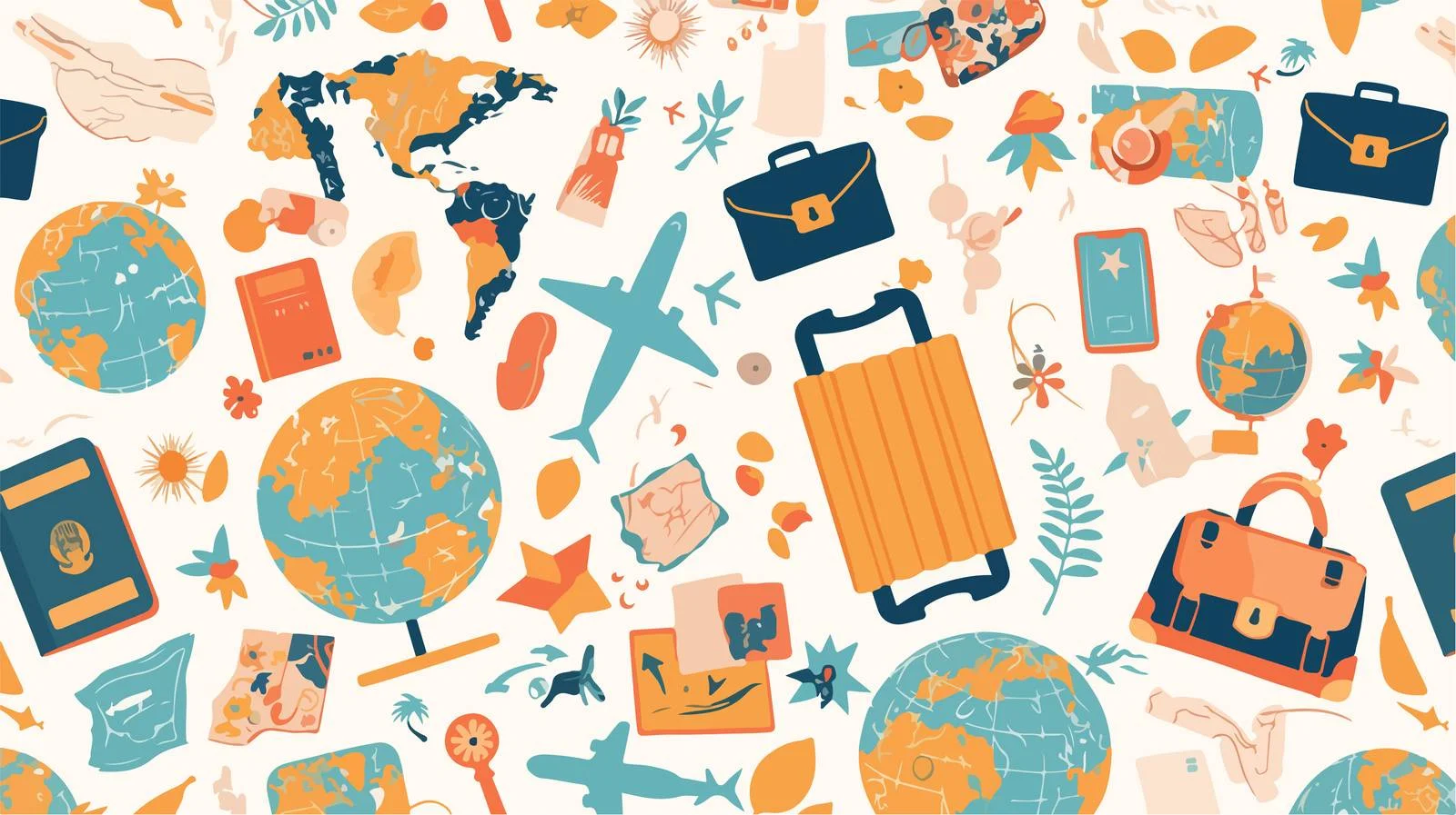 Travel-themed seamless passport pattern — free download from Dotvec