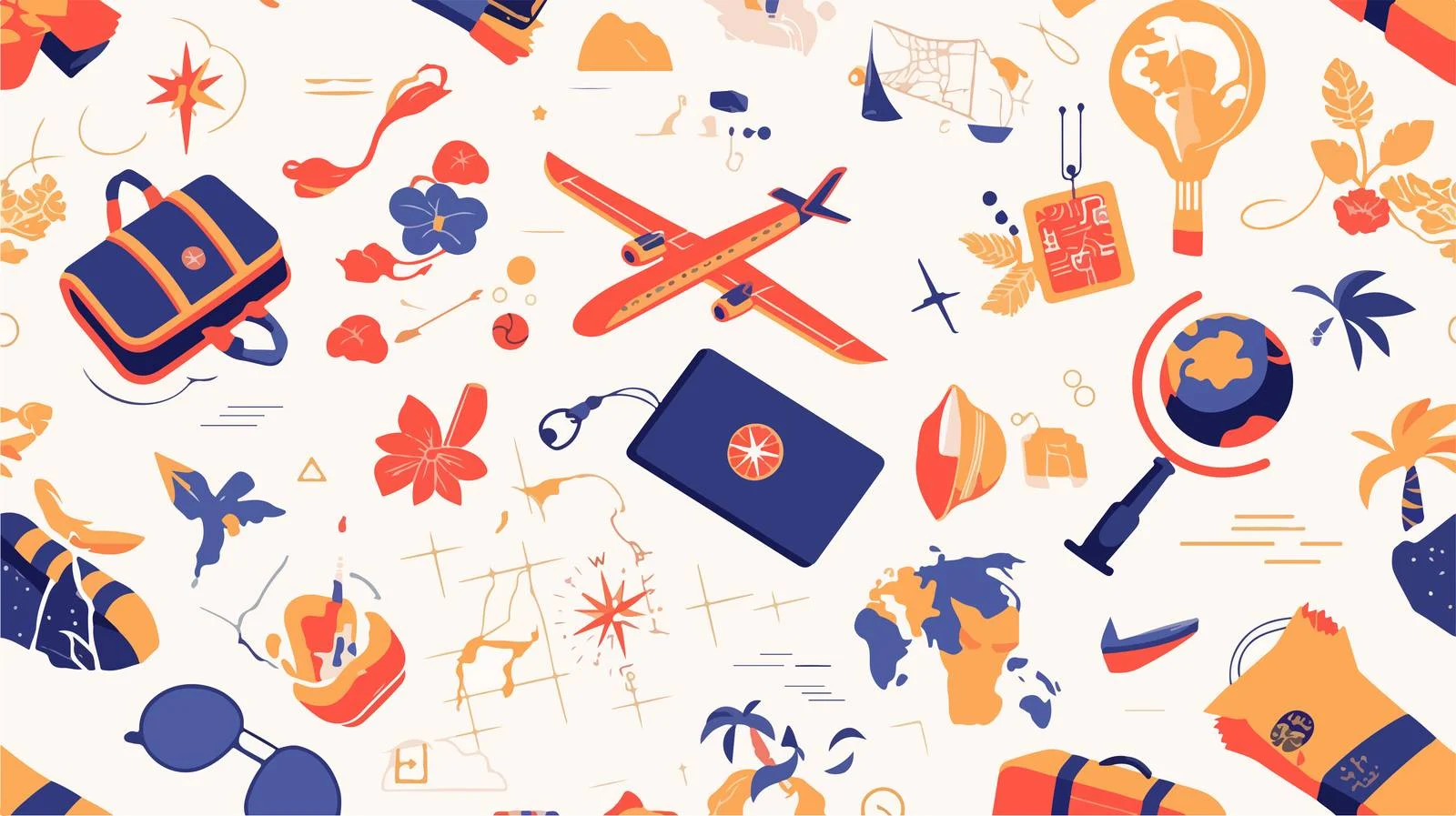 Travel-themed Passport Seamless Pattern Design — free download from Dotvec