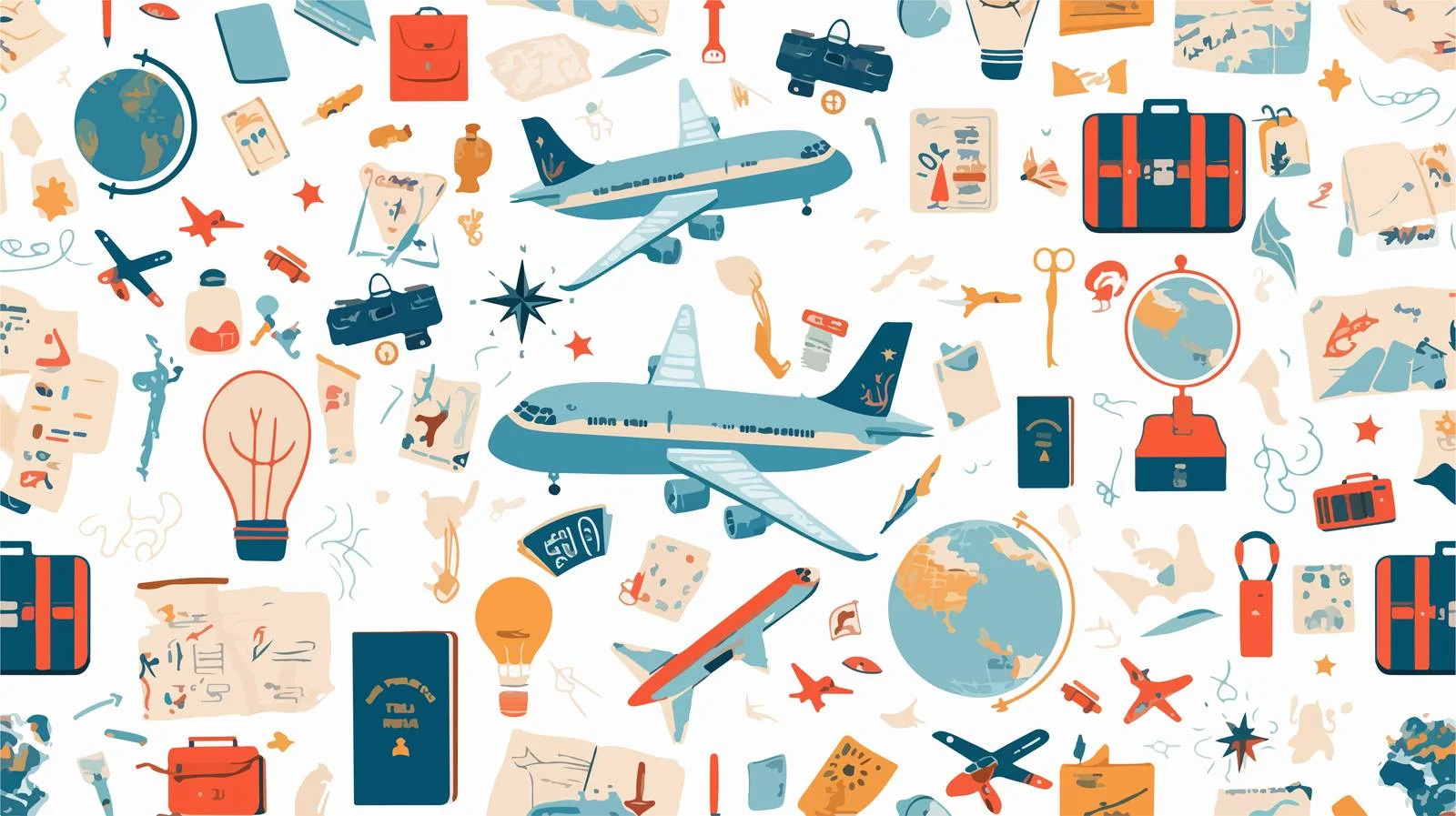 Travel Essentials Seamless Pattern Design — free download from Dotvec