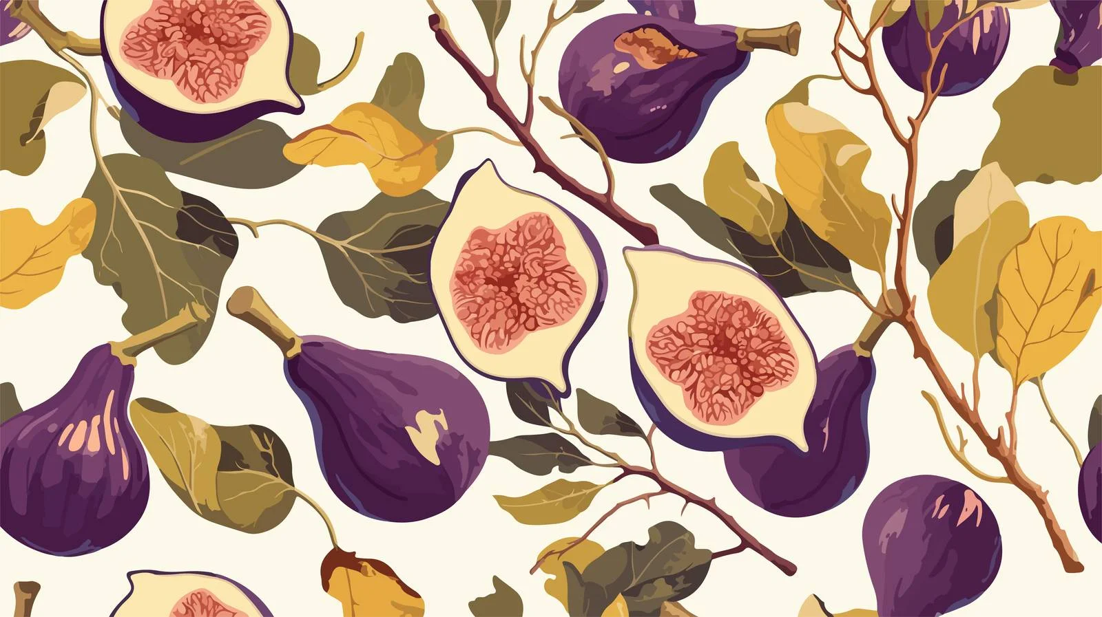 Exotic Fresh Fig Fruit Seamless Pattern — free download from Dotvec