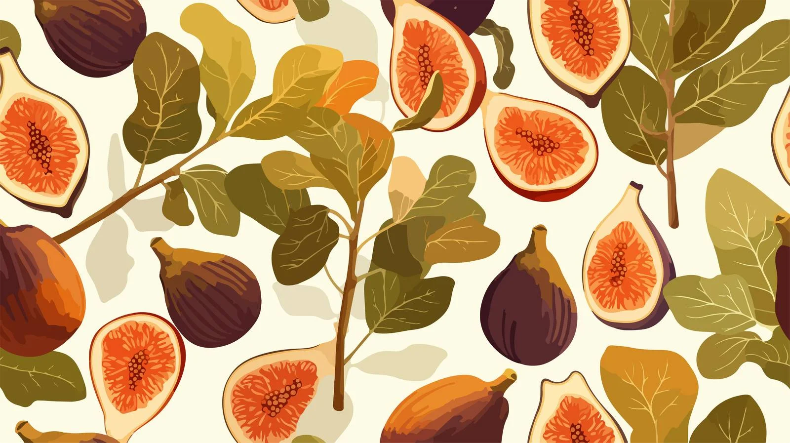 Exotic Fig Fruit Seamless Pattern Design — free download from Dotvec