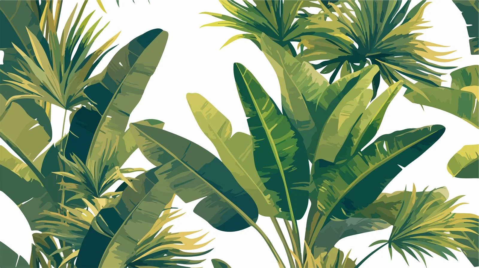 Tropical Palm Leaves Seamless Green Pattern — free download from Dotvec