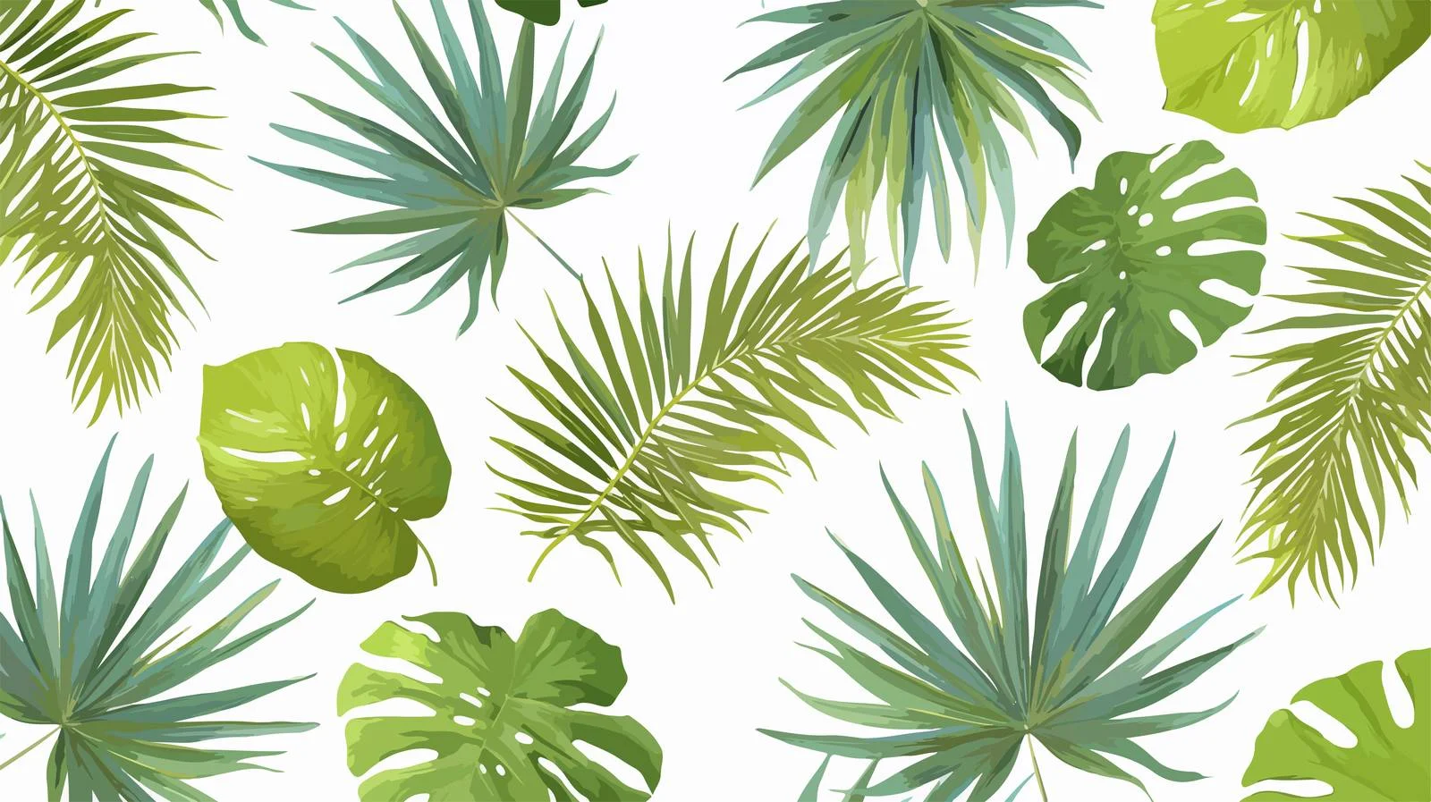 Tropical Palm Leaves Seamless Green Pattern — free download from Dotvec