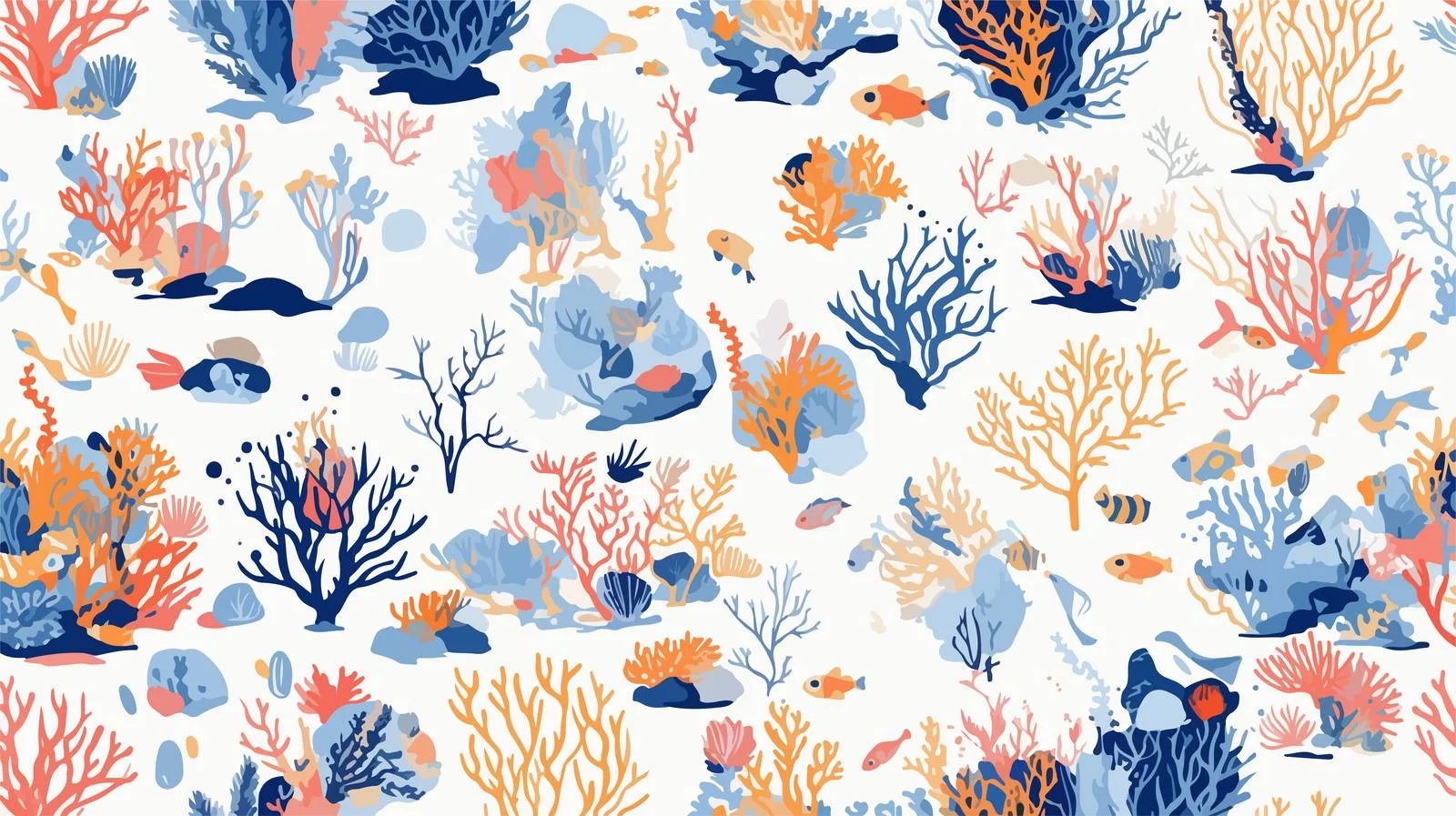 Marine Life Seamless Pattern with Corals — free download from Dotvec