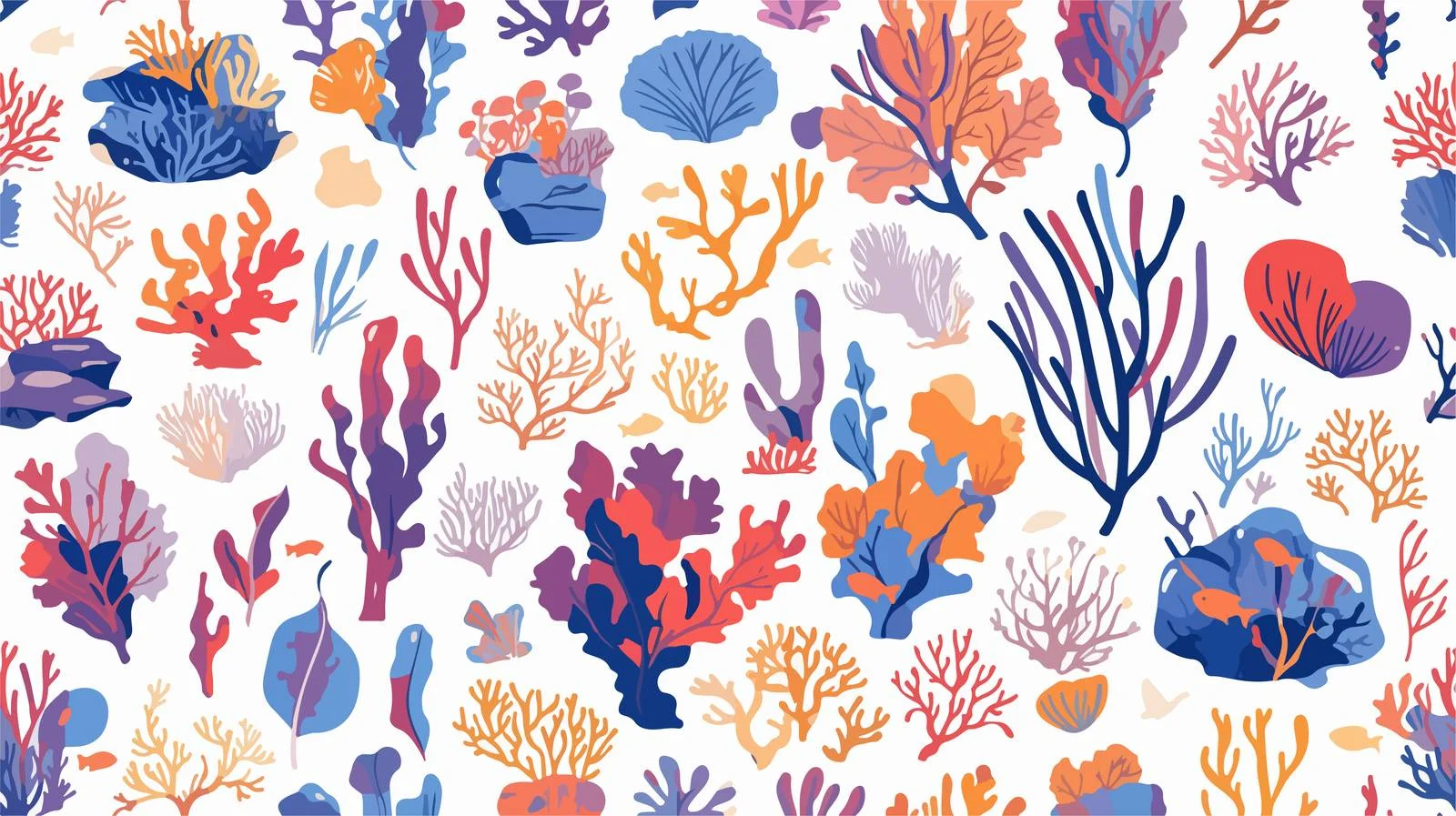 Marine Life Seamless Pattern with Corals — free download from Dotvec