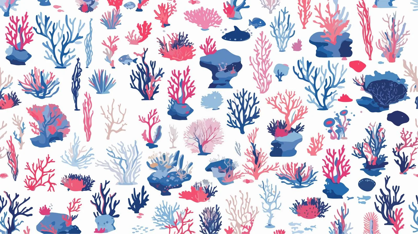 Oceanic Flora Seamless Coral and Seaweed Pattern — free download from Dotvec