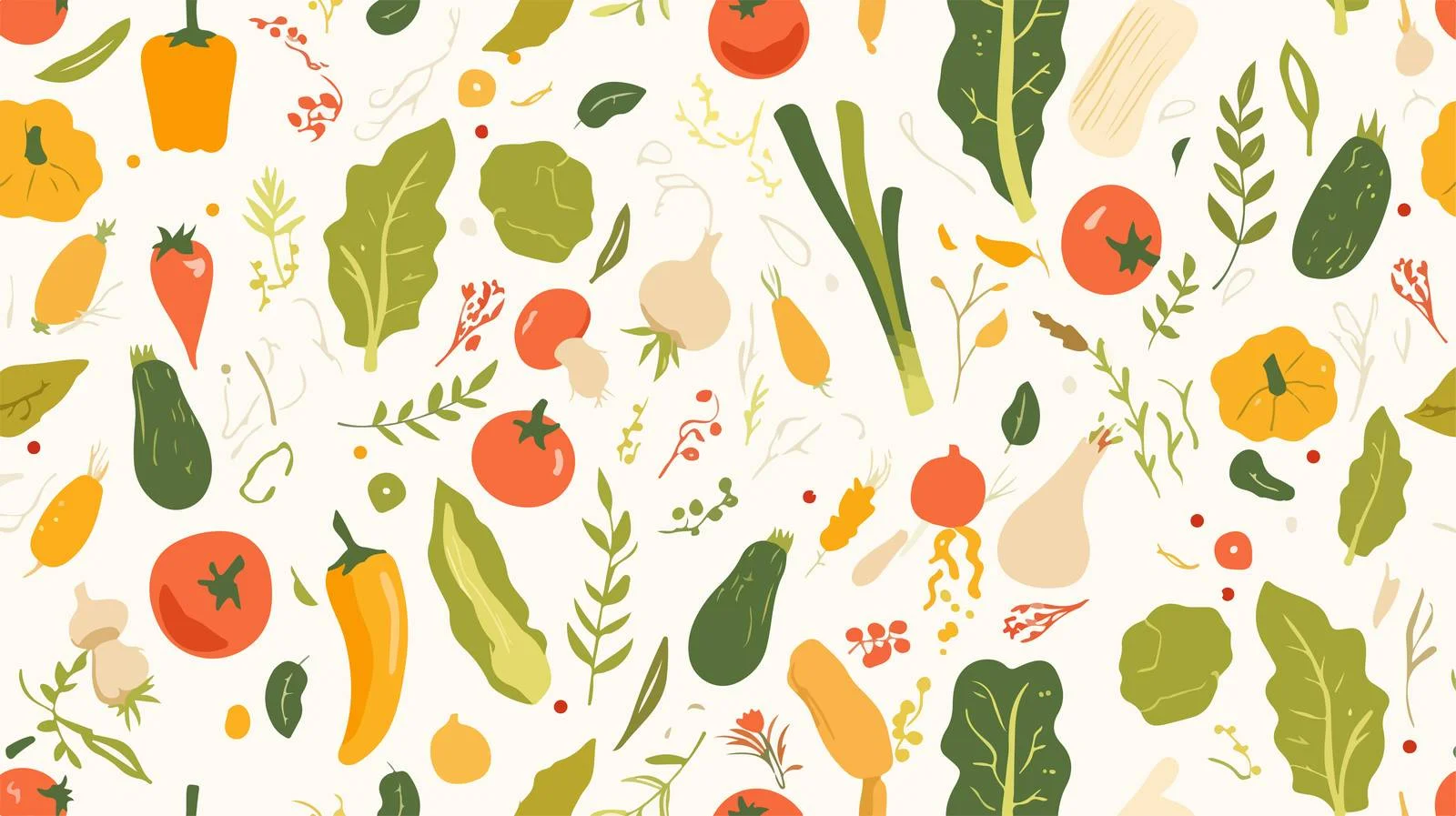 Cultivated Vegetable Seamless Pattern with Variety — free download from Dotvec