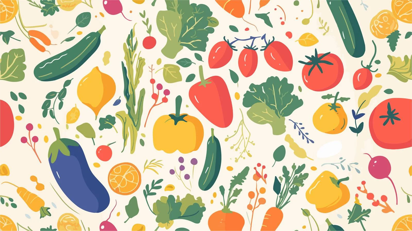 Fresh Cultivated Vegetable Seamless Pattern Design — free download from Dotvec