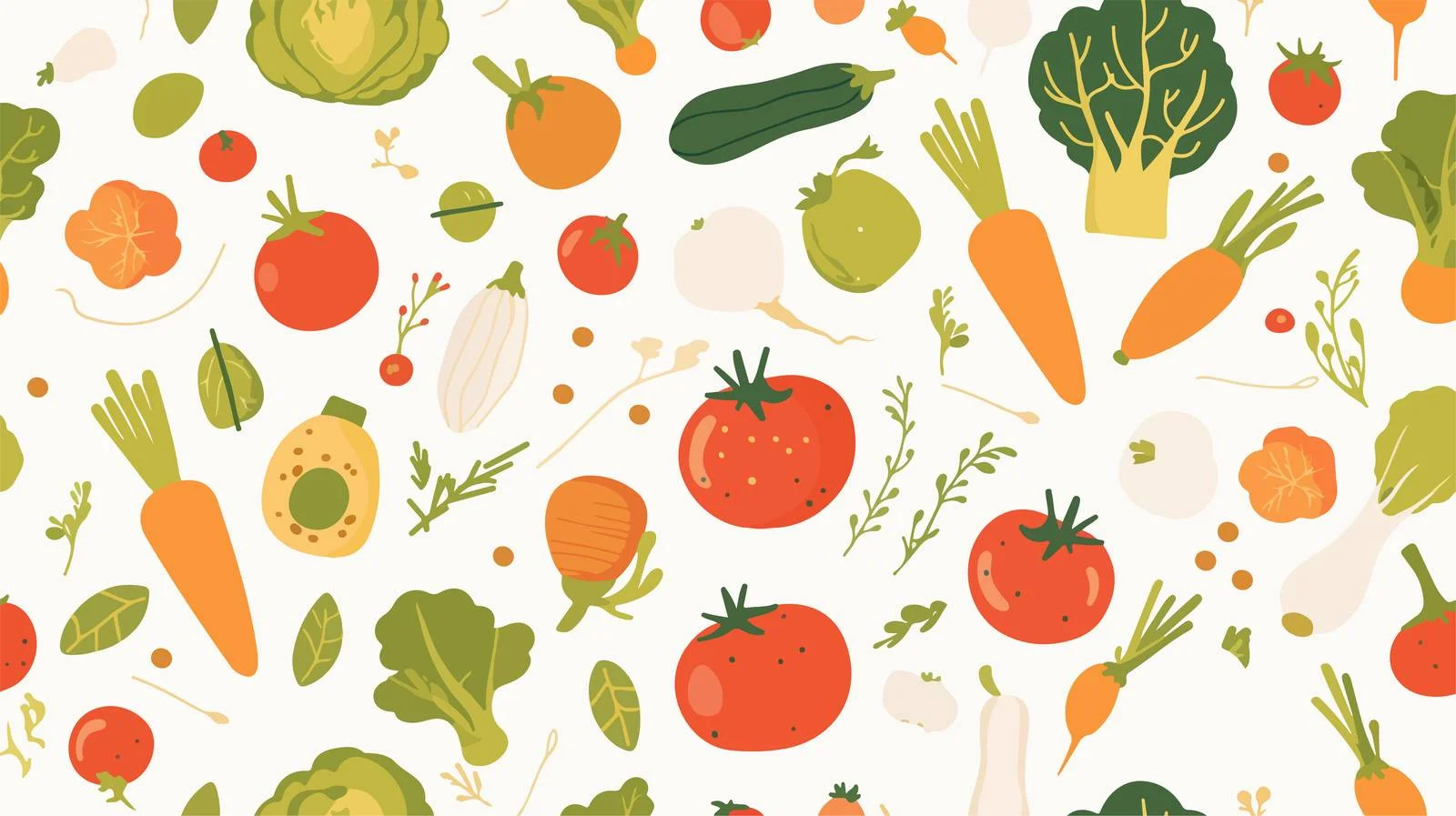 Assorted Cultivated Vegetables Seamless Pattern — free download from Dotvec