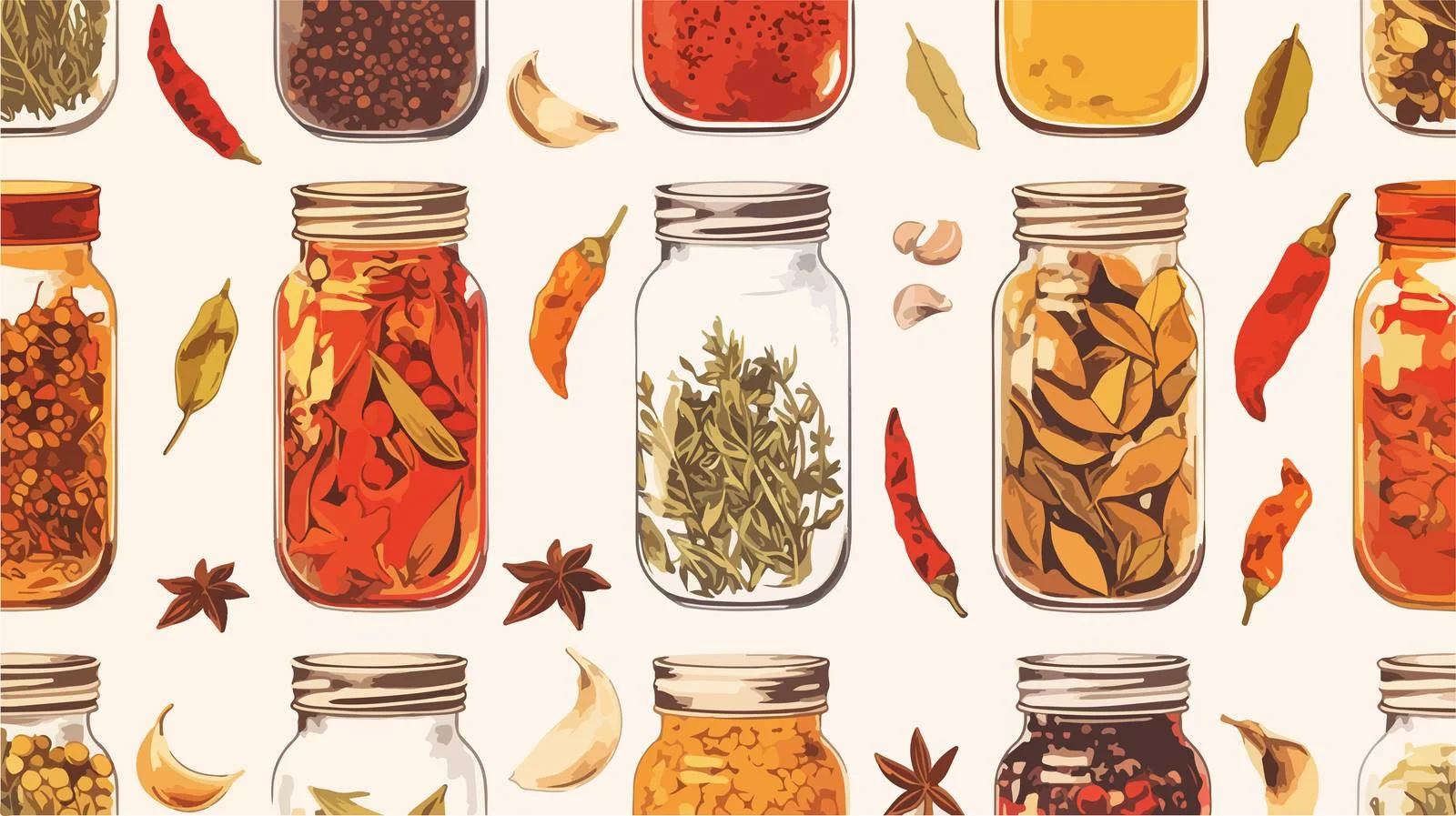 Assorted Ground Spices Seamless Pattern Design — free download from Dotvec