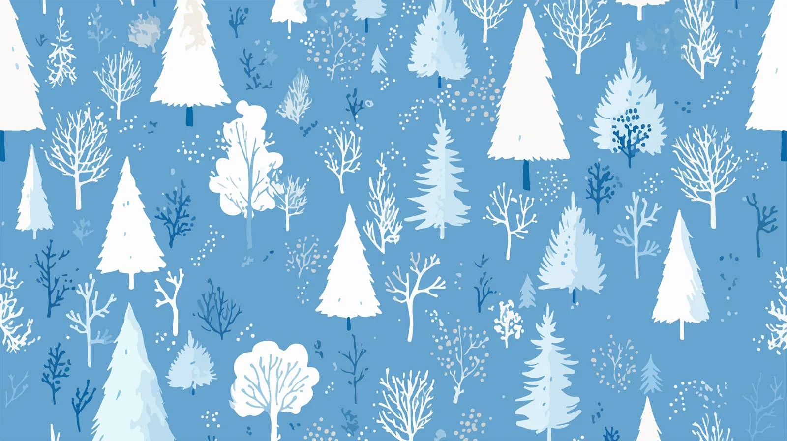 Winter Tree Hand-Drawn Seamless Pattern — free download from Dotvec