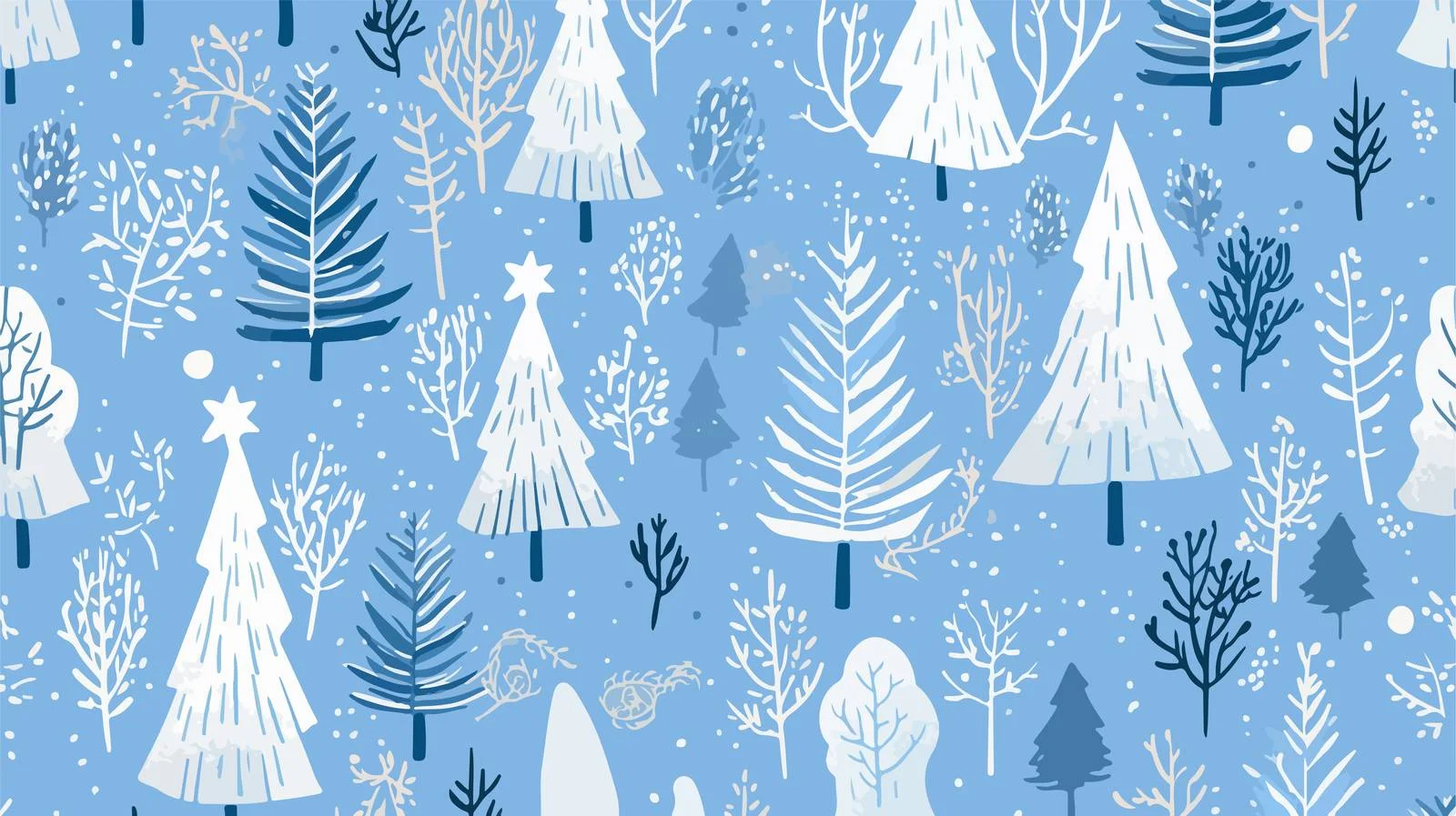 Hand-Drawn Winter Tree Seamless Pattern — free download from Dotvec