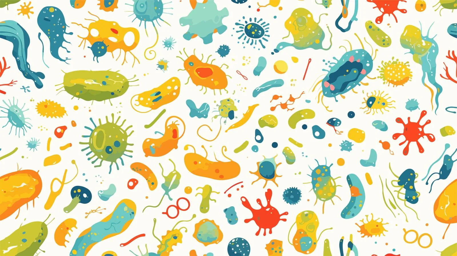 Microorganisms Pattern on White Background — free download from Dotvec