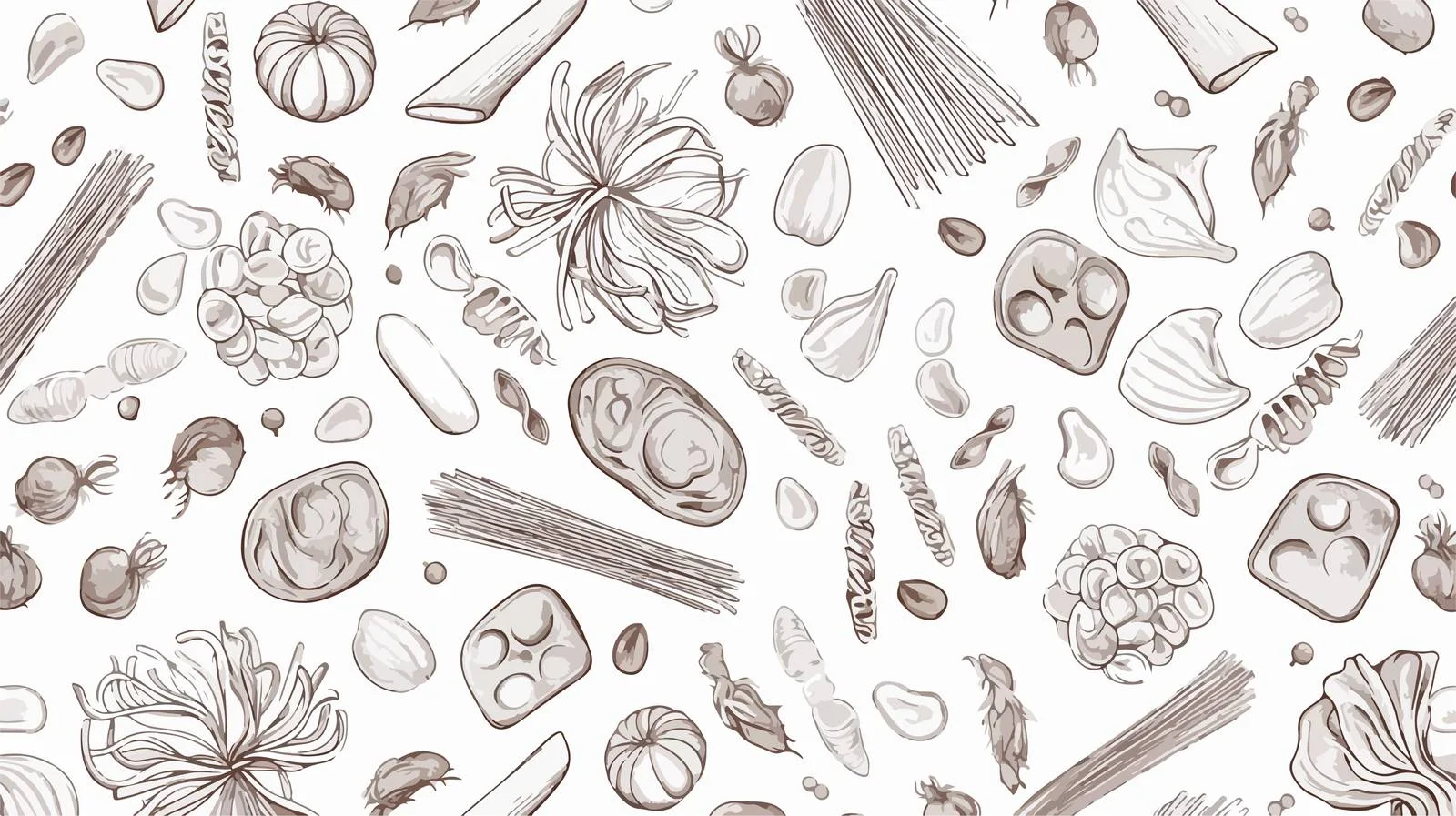 Assorted Raw Pasta Seamless Pattern Design — free download from Dotvec