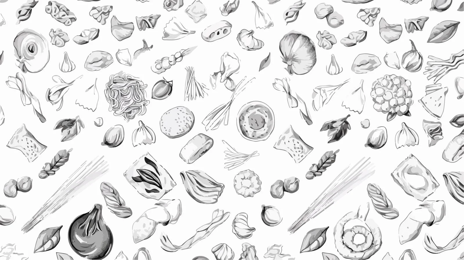 Assorted Raw Pasta Seamless Pattern Design — free download from Dotvec