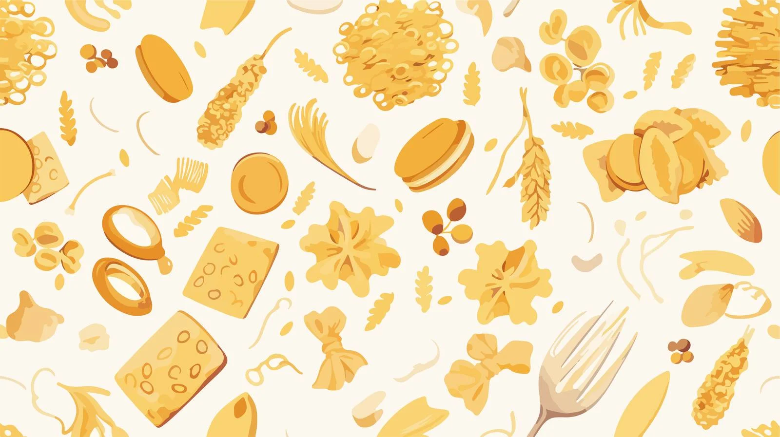 Assorted Raw Pasta Seamless Pattern Design — free download from Dotvec