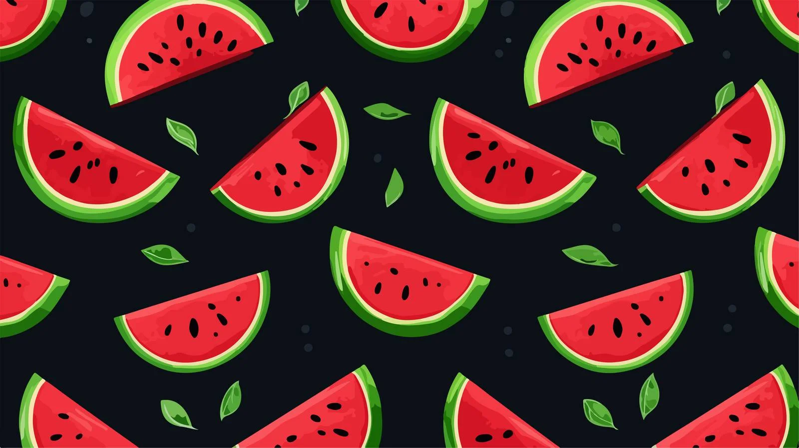 Watermelon Slice Pattern on Black Background — free download from Dotvec