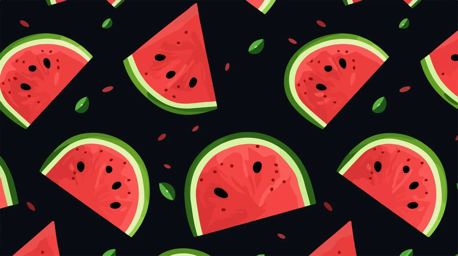 Watermelon Slice Pattern on Black Background — free download from Dotvec