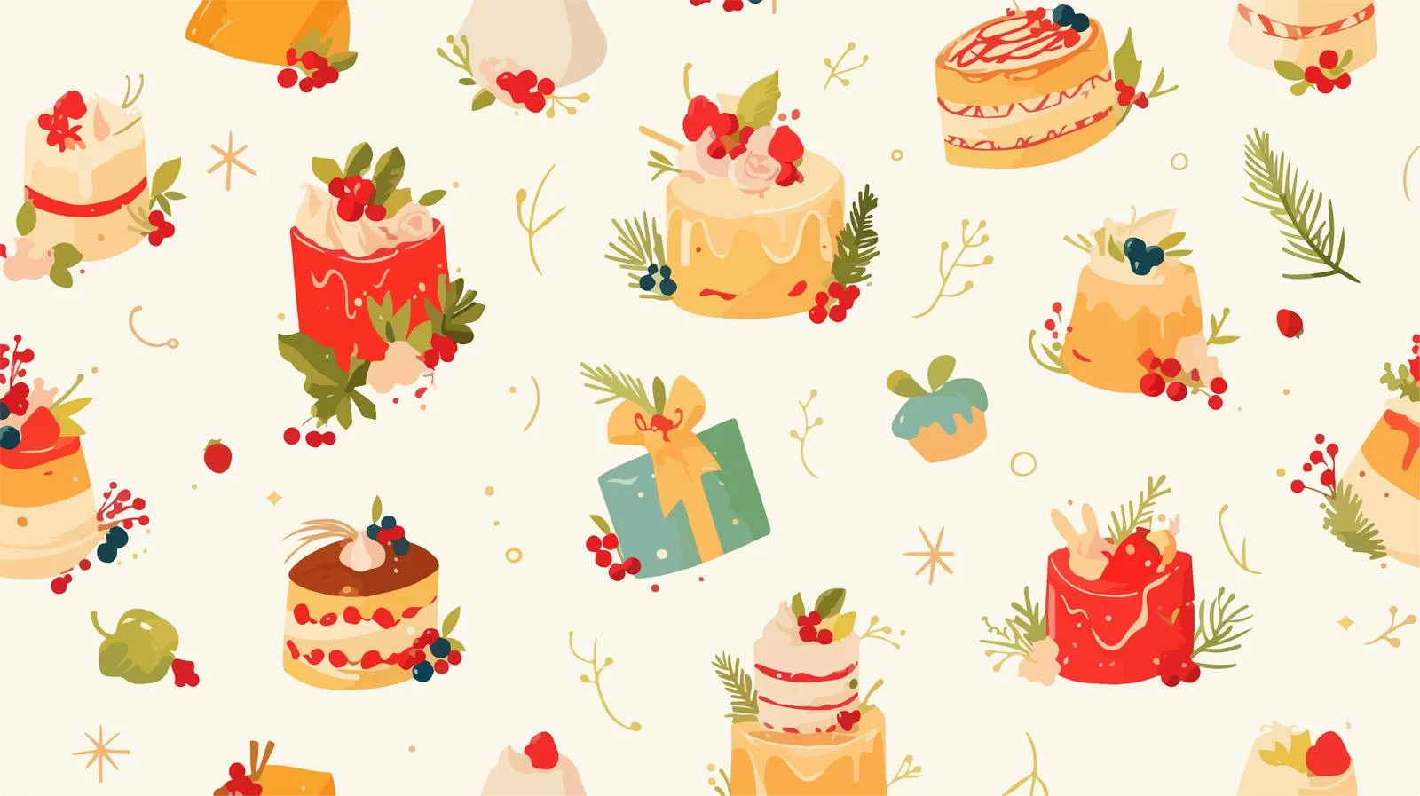 Elegant Cake Decor Seamless Pattern Design — free download from Dotvec