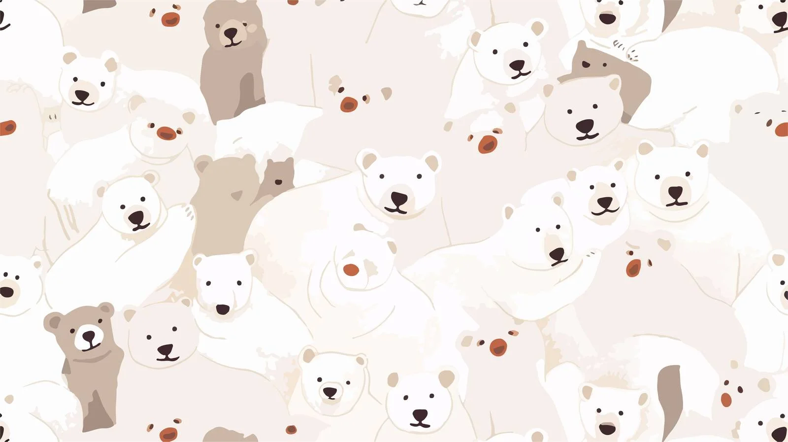 Hand-Drawn Seamless Polar Bear Pattern Design — free download from Dotvec