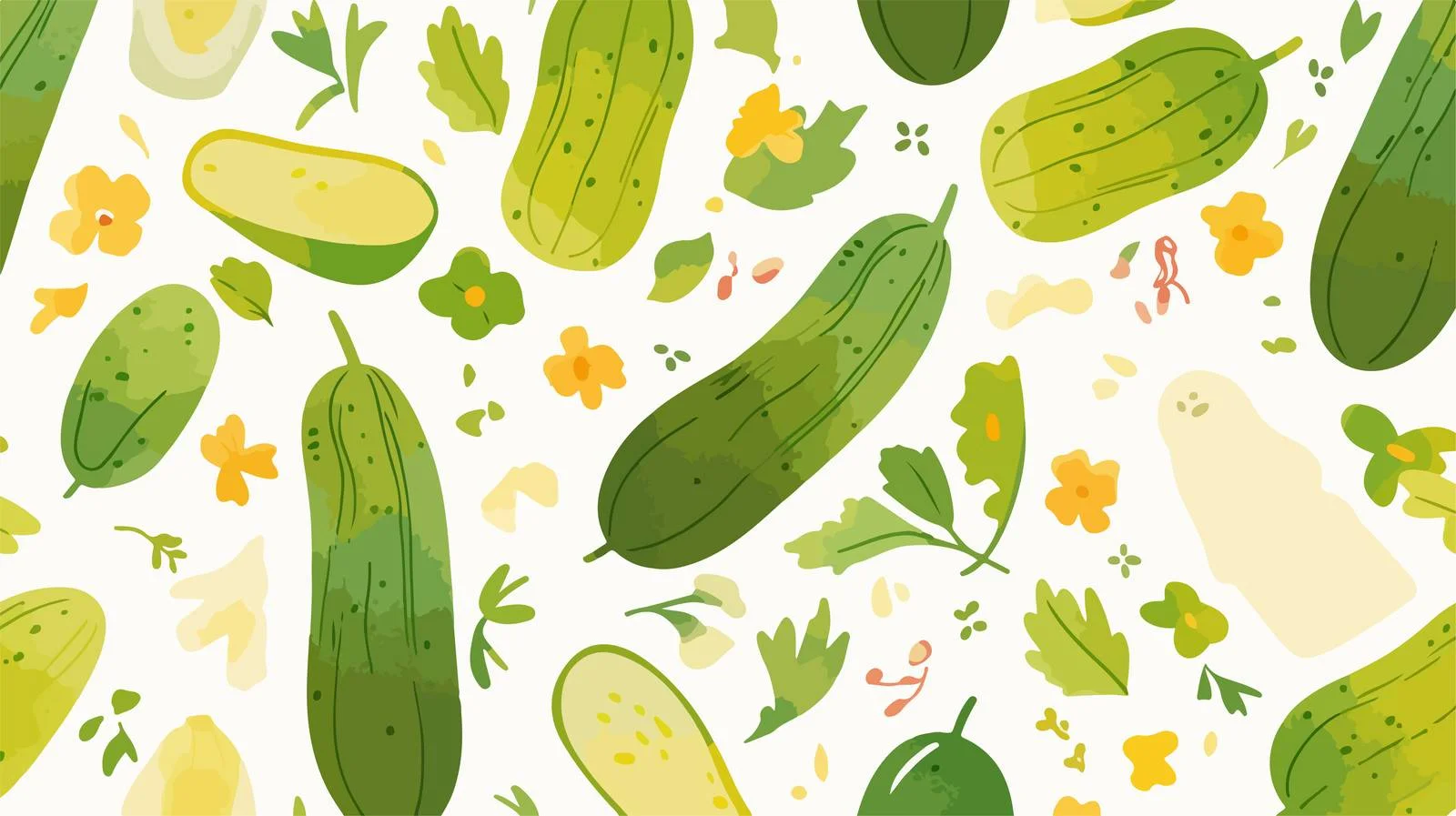 Fresh Ripe Cucumber Seamless Cut Pattern — free download from Dotvec