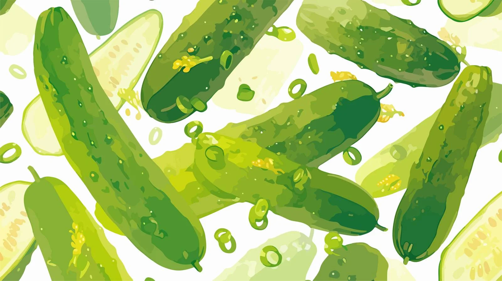Fresh Ripe Cucumber Seamless Pattern Design — free download from Dotvec