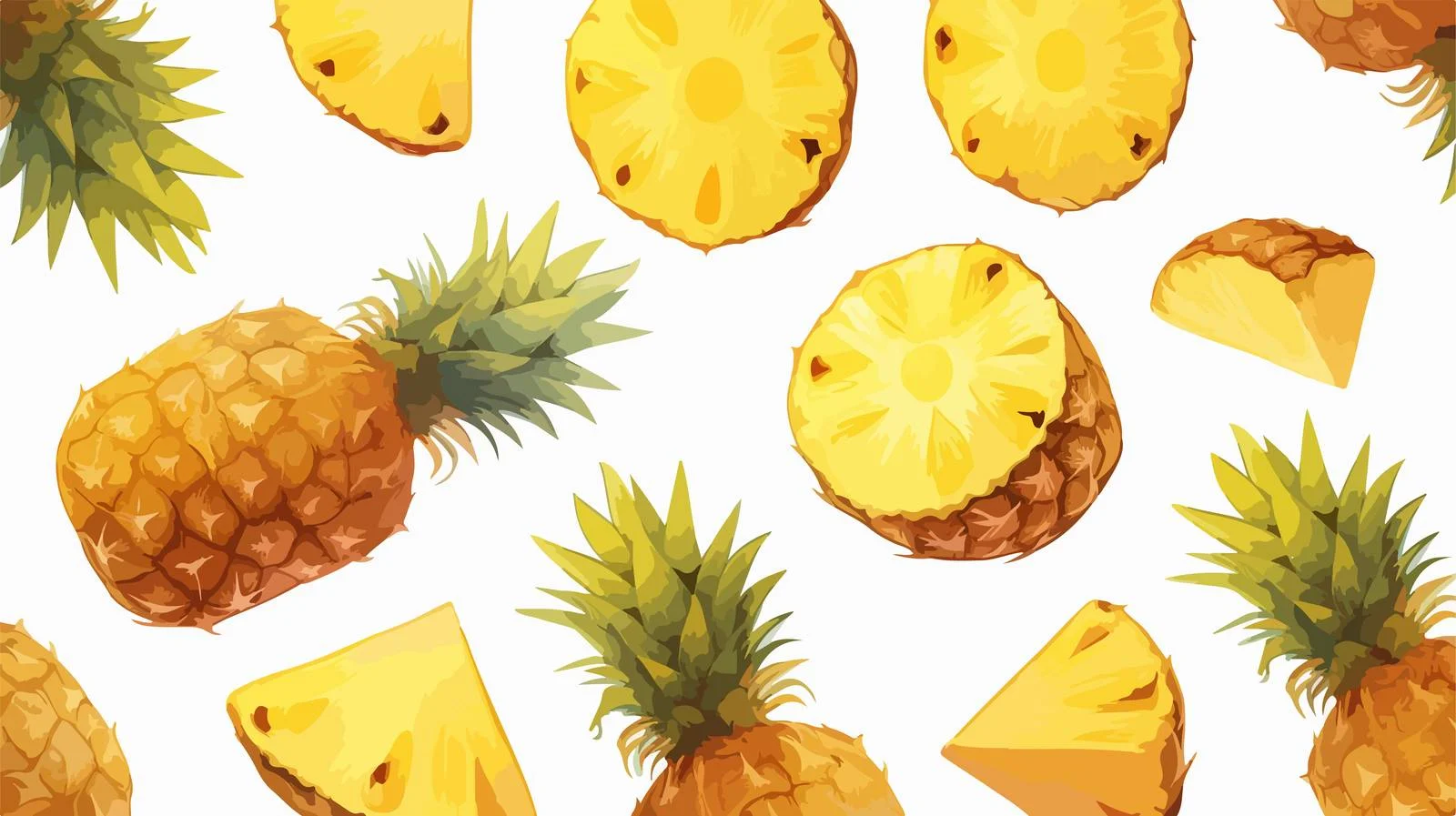 Pineapple Fruit Slice Seamless Pattern Background — free download from Dotvec