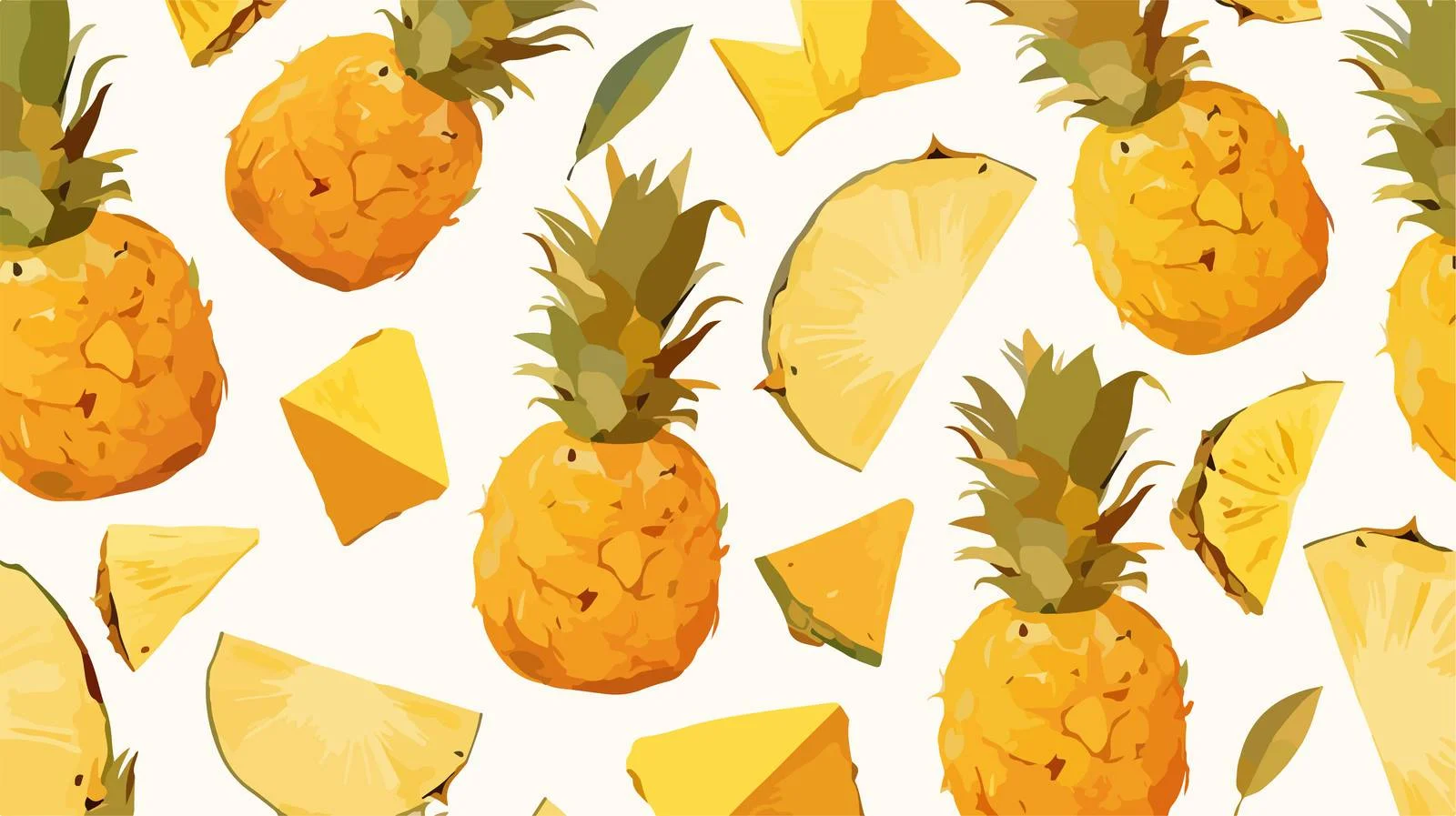 Pineapple Whole and Sliced Pattern — free download from Dotvec