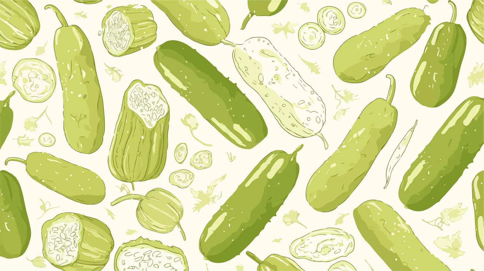 Cucumber Pattern for Kitchen Decor — free download from Dotvec
