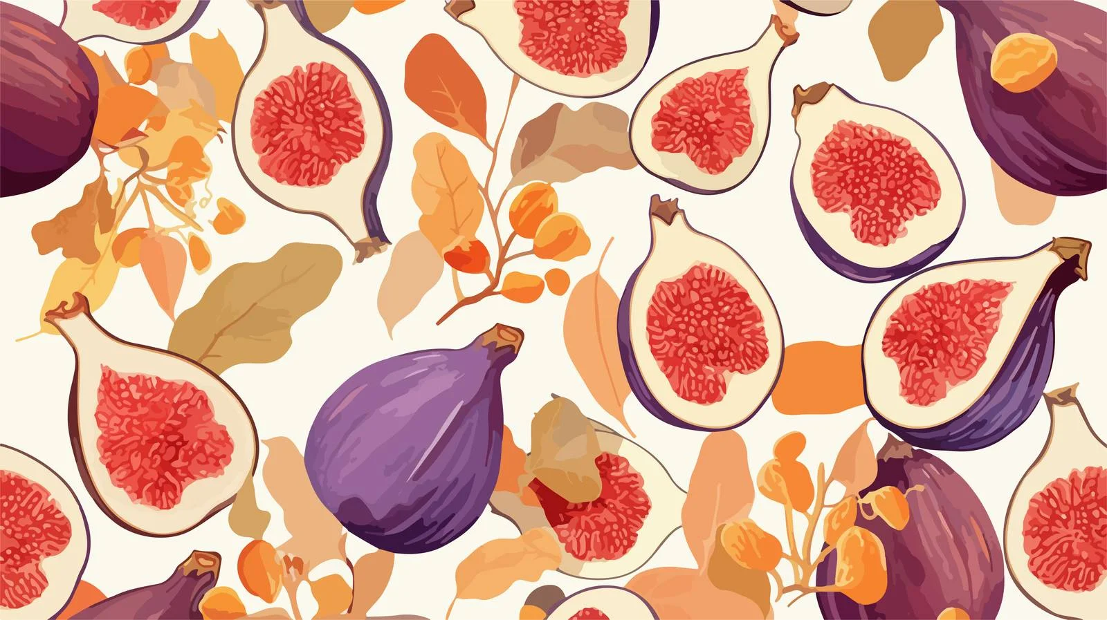 Fig Fruits Seamless Pattern Design — free download from Dotvec