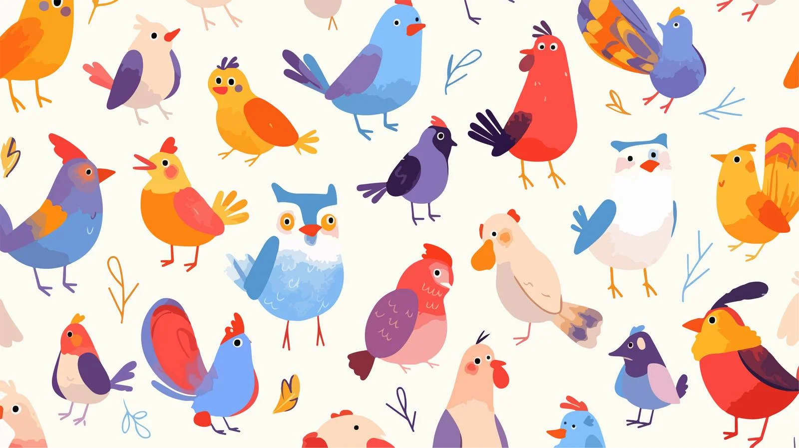 Avian Variety Seamless Pattern for Design — free download from Dotvec