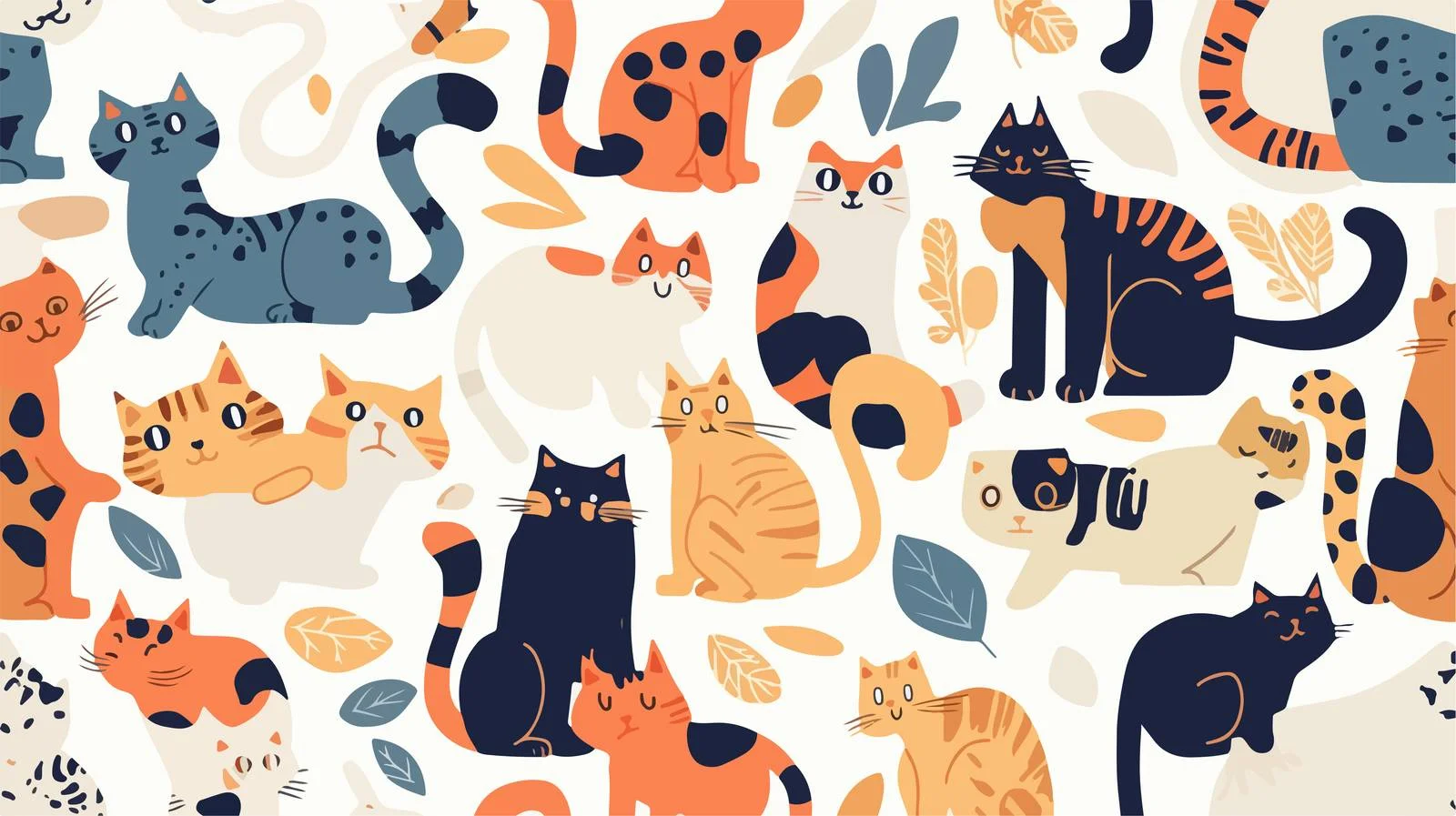 Exquisite Wild Cat Seamless Pattern Design — free download from Dotvec