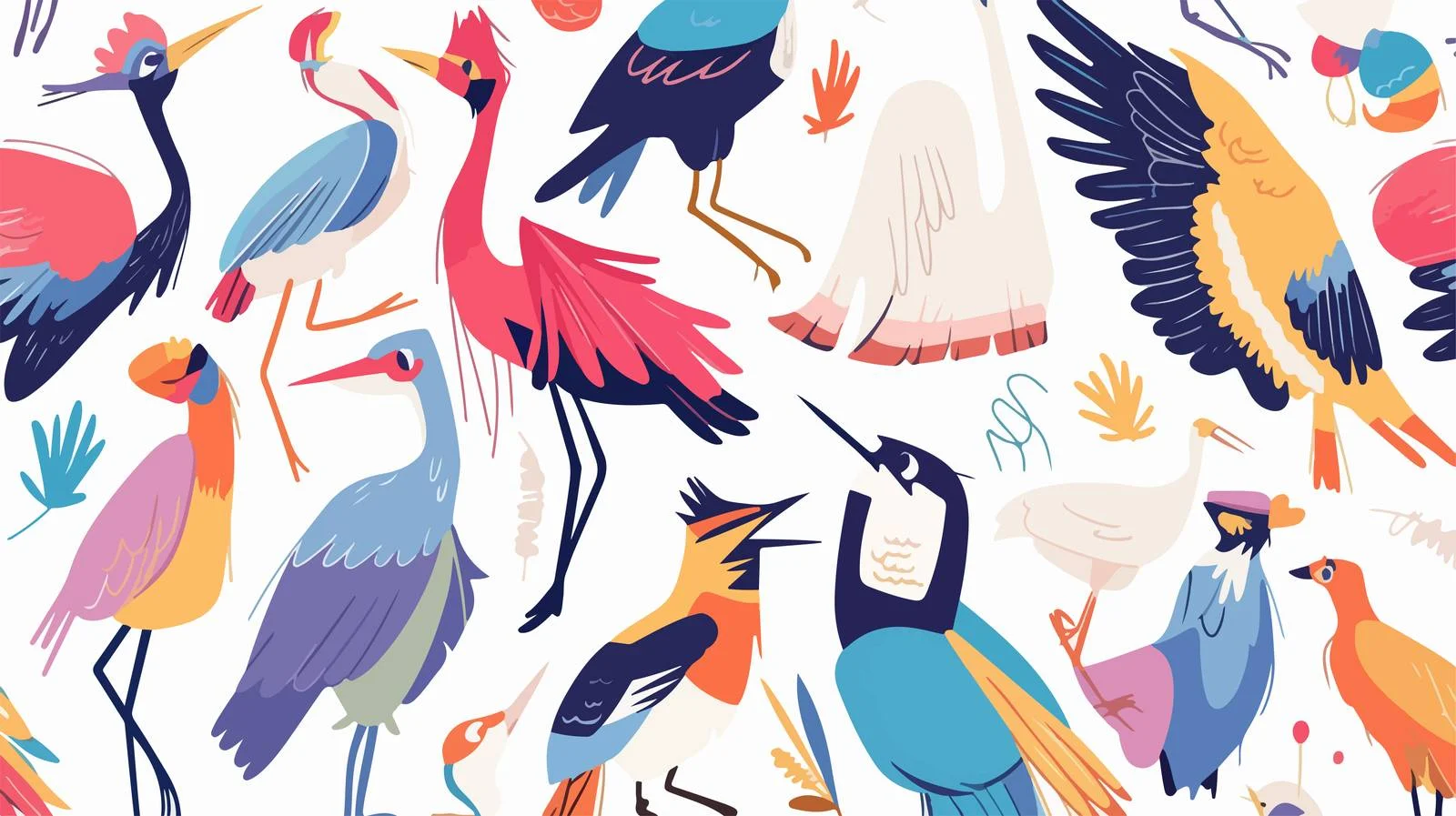 Elegant Forest Birds Seamless Pattern Design — free download from Dotvec