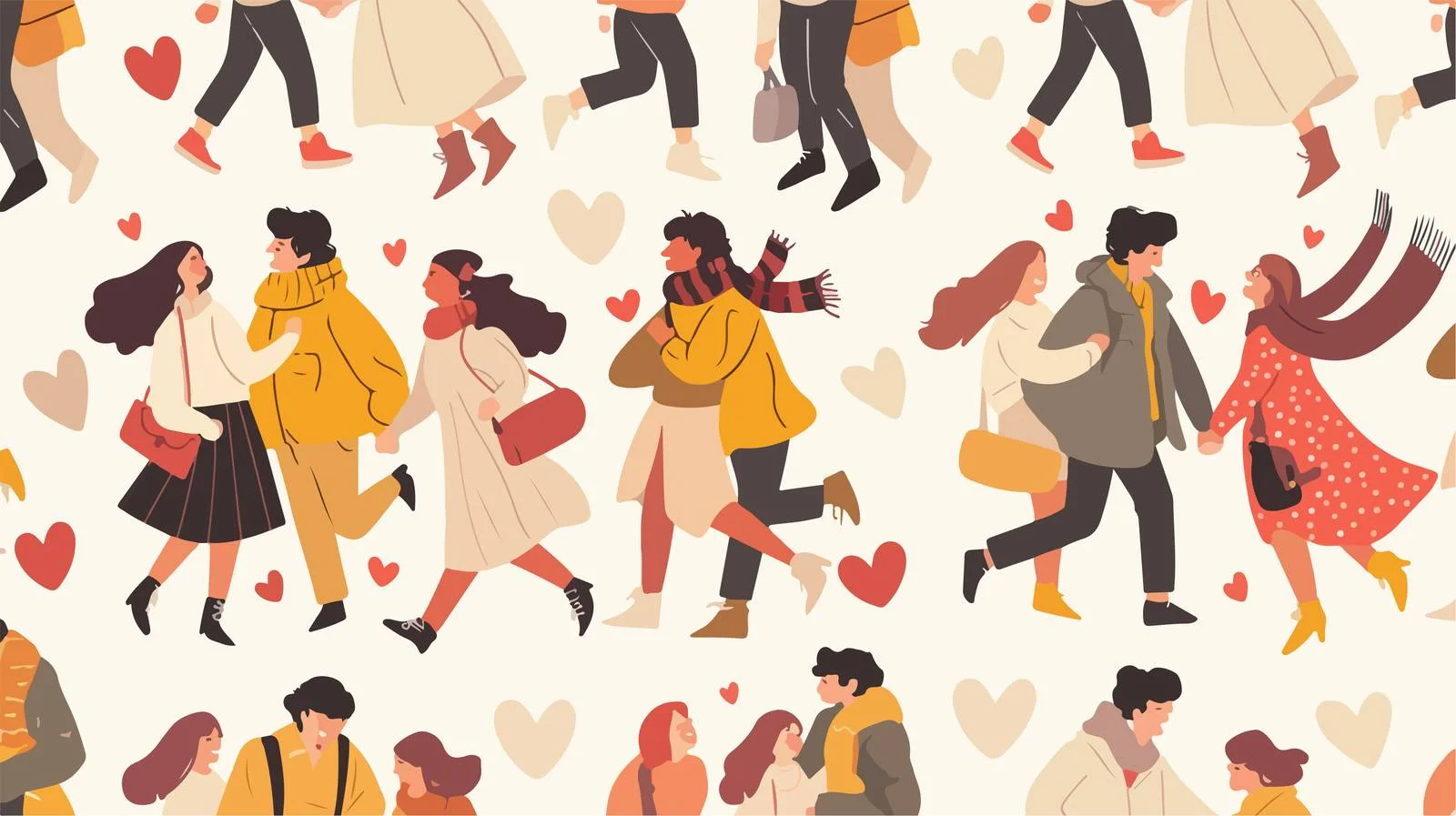 Romantic Date Couples Seamless Pattern Design — free download from Dotvec