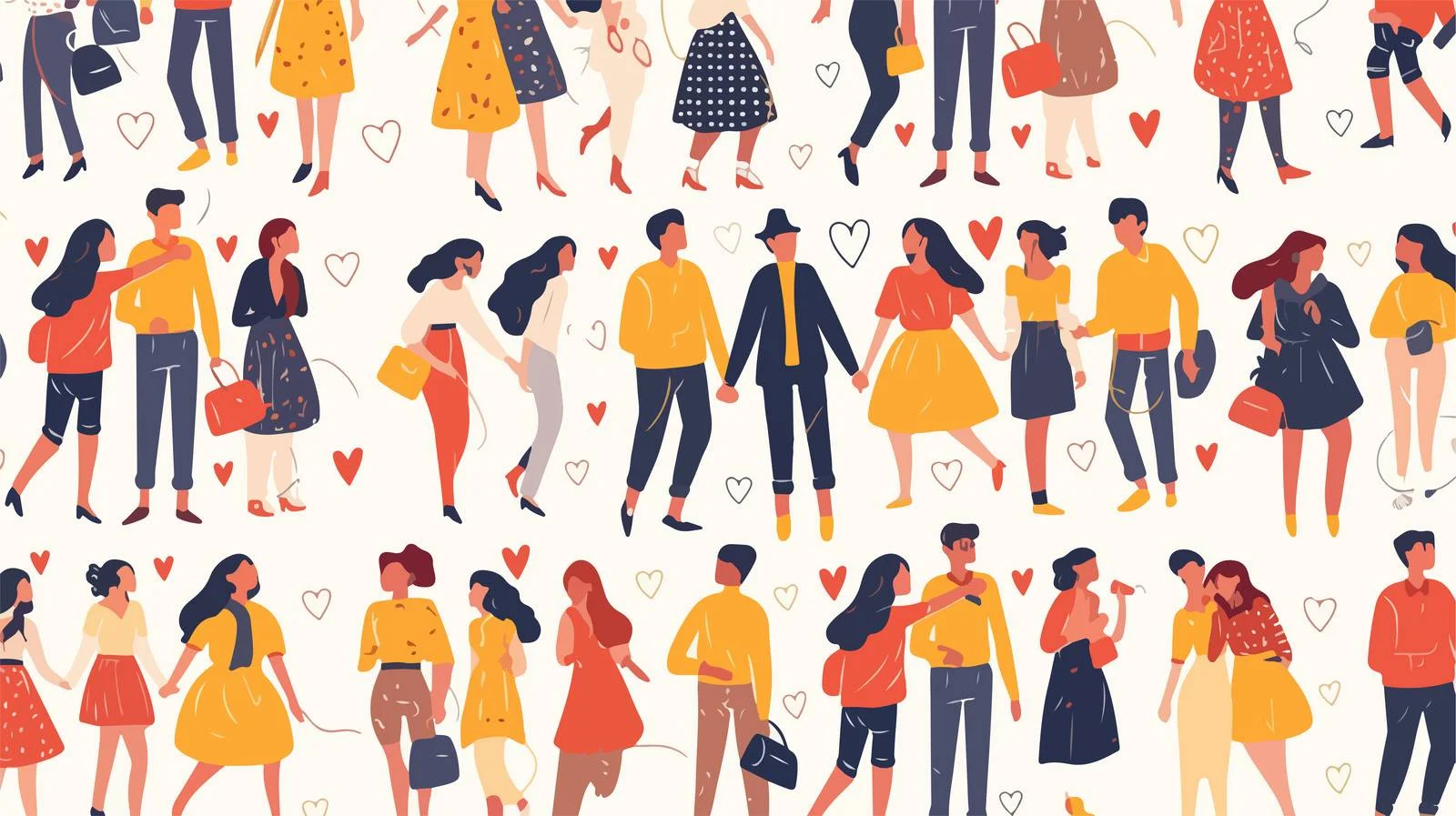 Subtle Romance Couple Date Seamless Pattern — free download from Dotvec