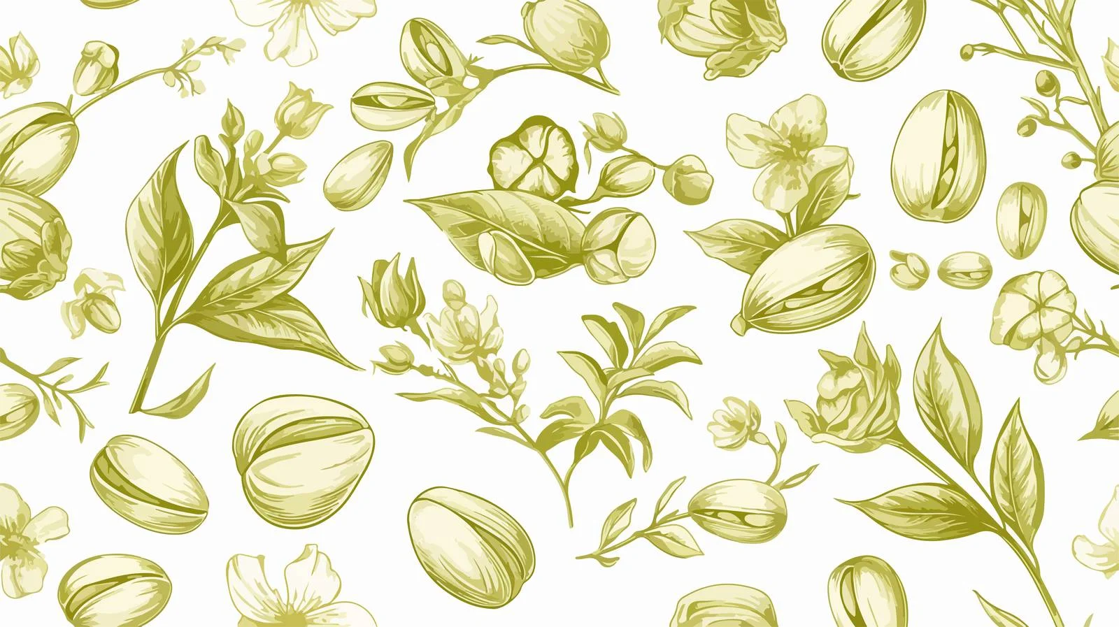 Elegant Pistachio Nut Shell Seamless Pattern — free download from Dotvec