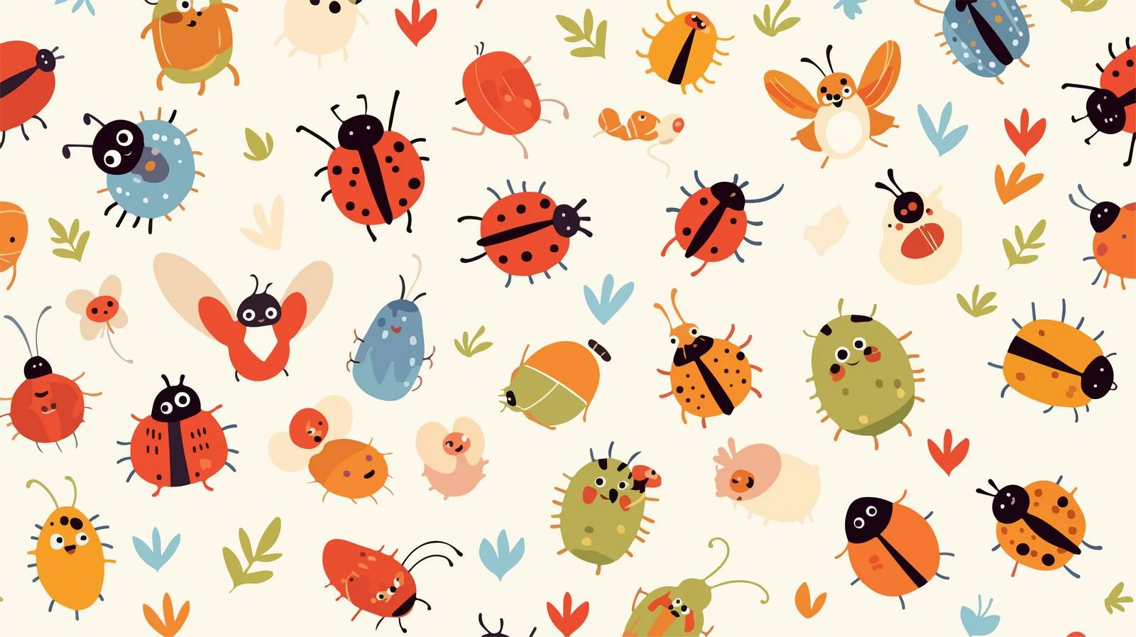 Adorable insect-themed seamless pattern design — free download from Dotvec