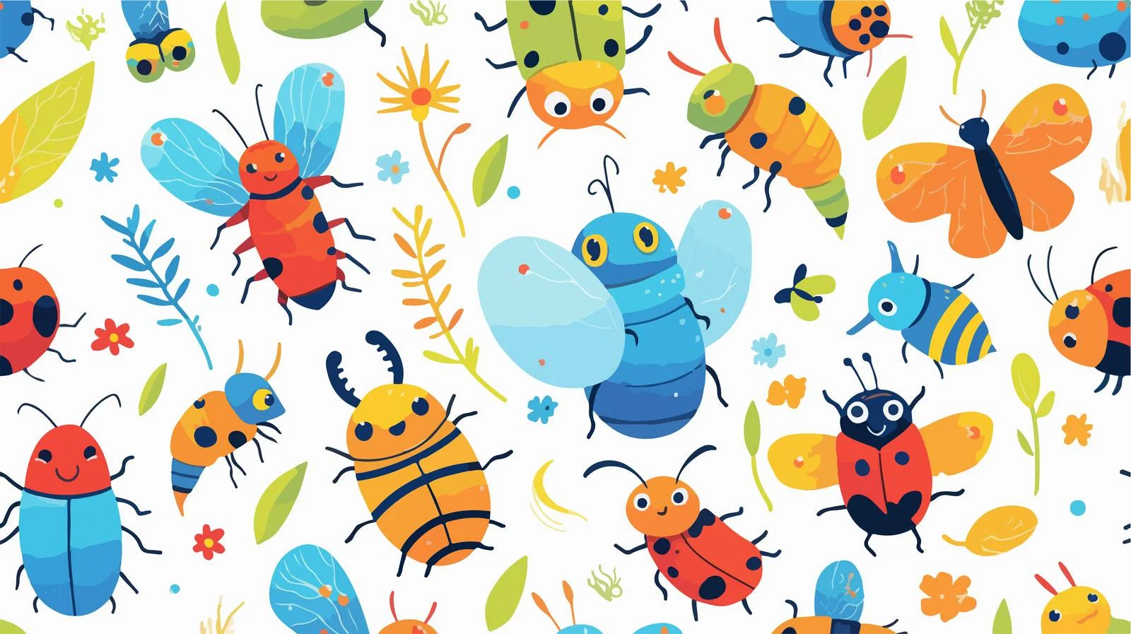 Charming insect-themed seamless pattern design — free download from Dotvec