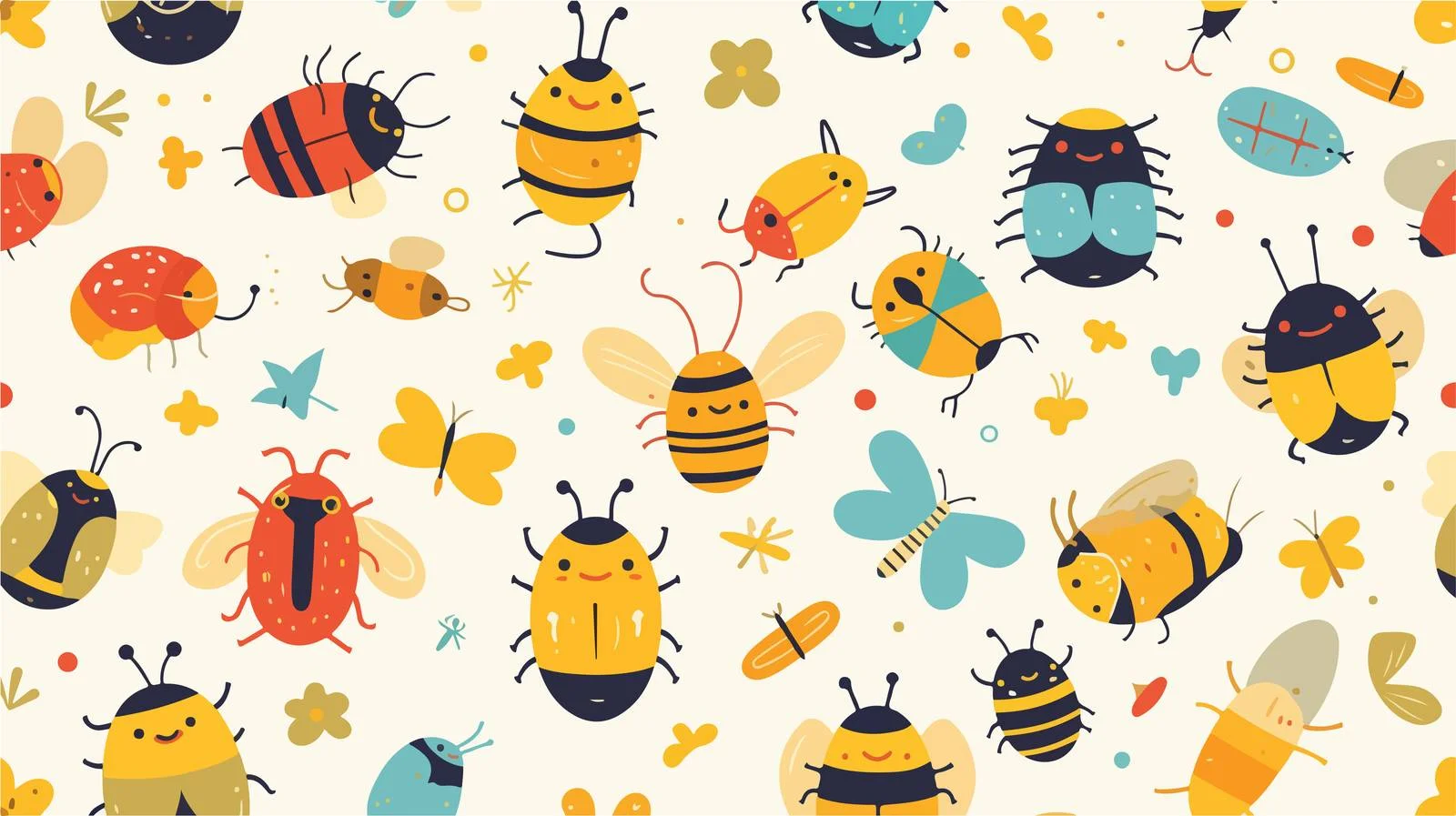 Delightful Insect-Inspired Seamless Pattern Design — free download from Dotvec