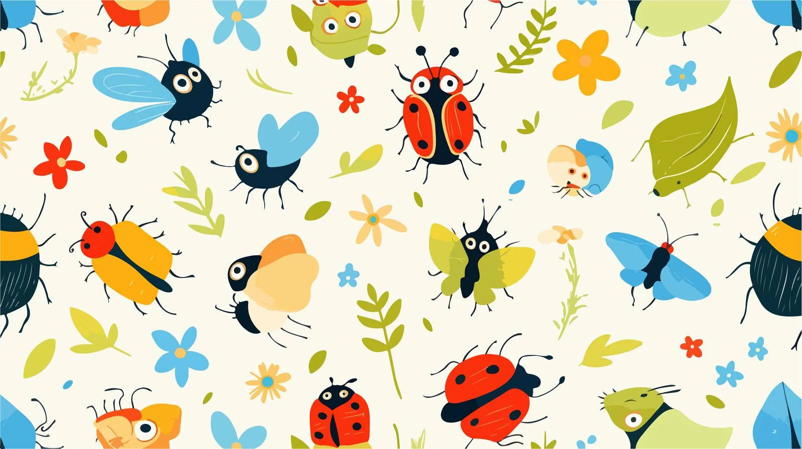 Charming Insect Theme Seamless Pattern Design — free download from Dotvec