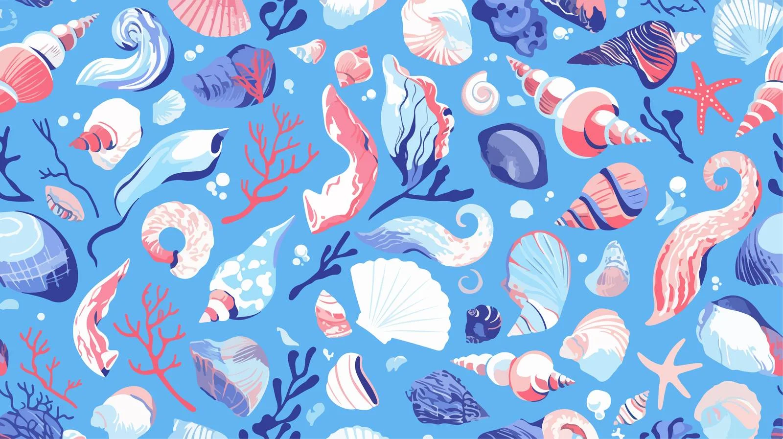 Shell-adorned seamless marine design — free download from Dotvec