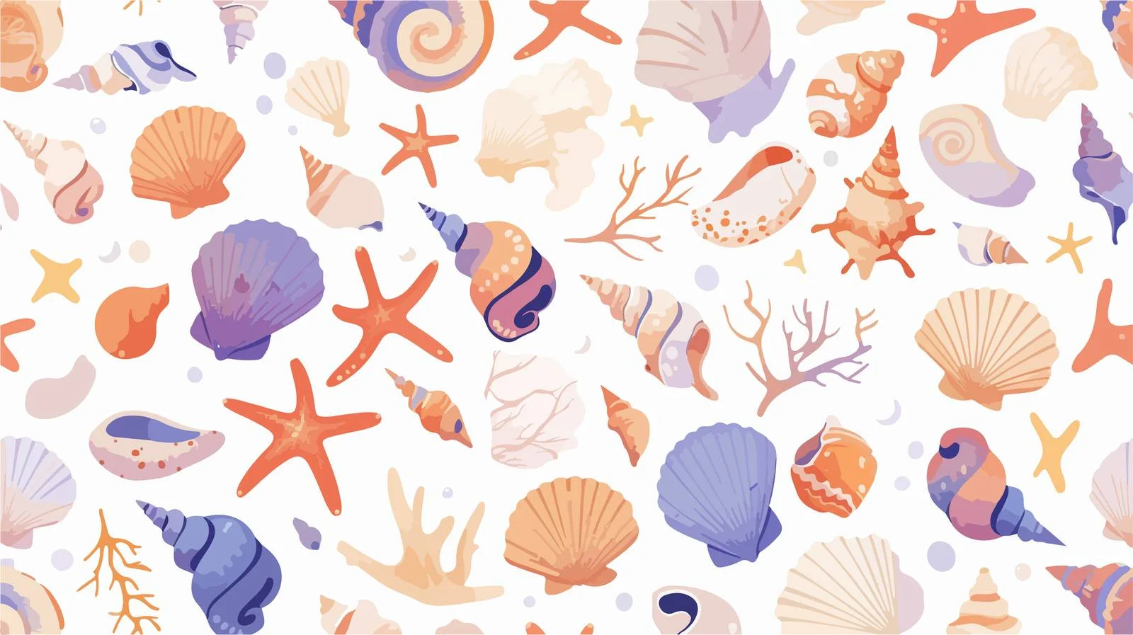 Oceanic Shell Design on Seamless Background — free download from Dotvec