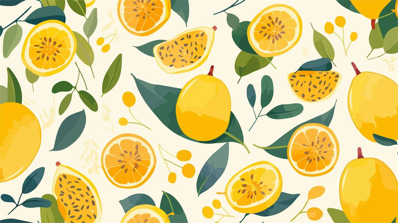 Exotic Passion Fruit Seamless Tropical Pattern – free passion fruit image from Dotvec