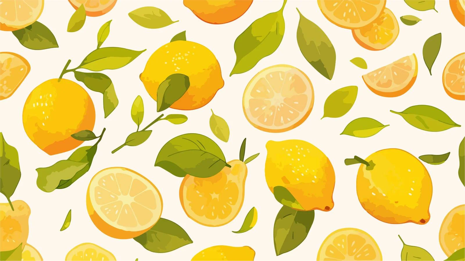 Exotic Yuzu Fruit and Tropical Foliage Pattern — free download from Dotvec