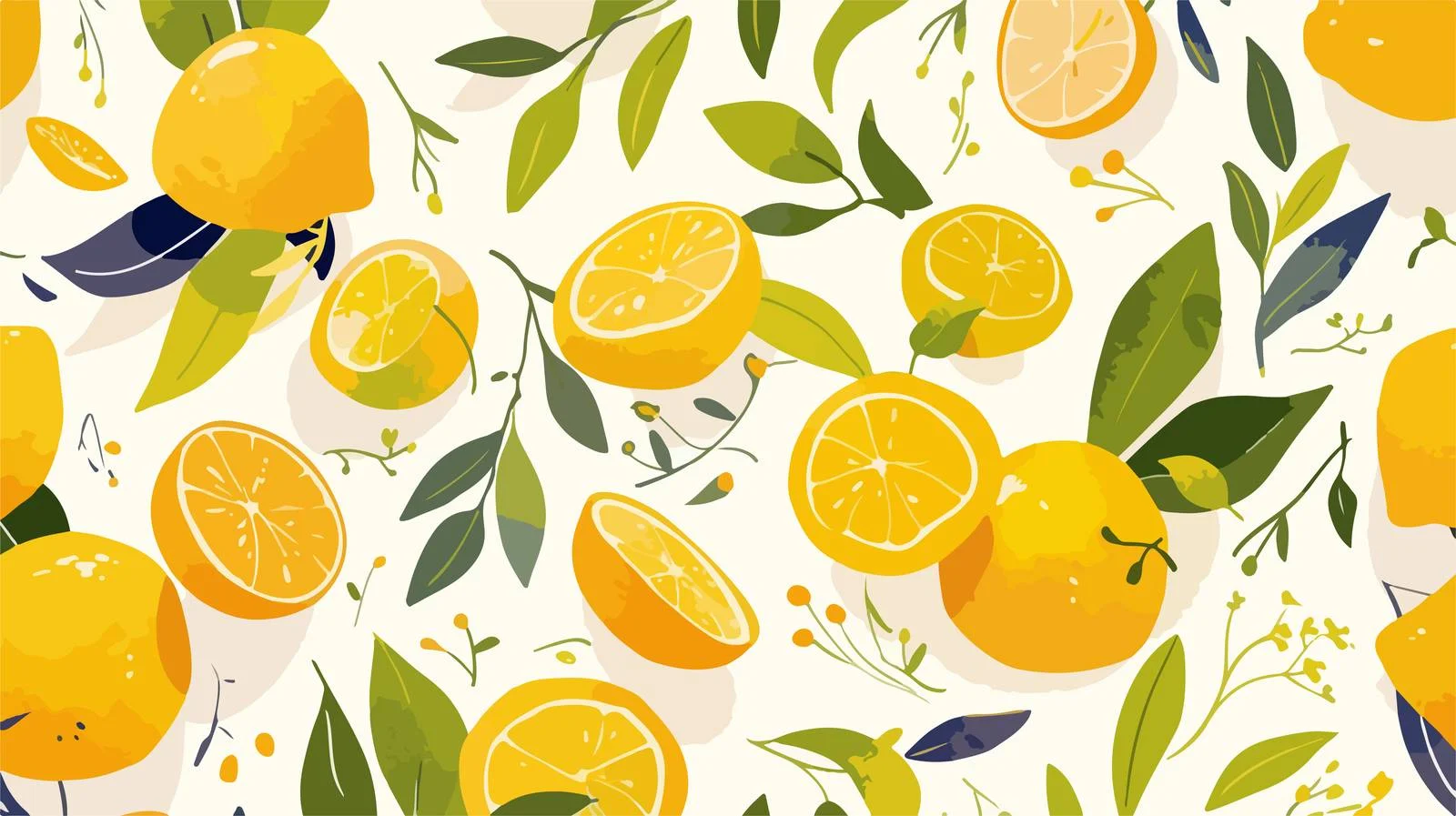 Exotic Yuzu Citrus Leaf Print — free download from Dotvec