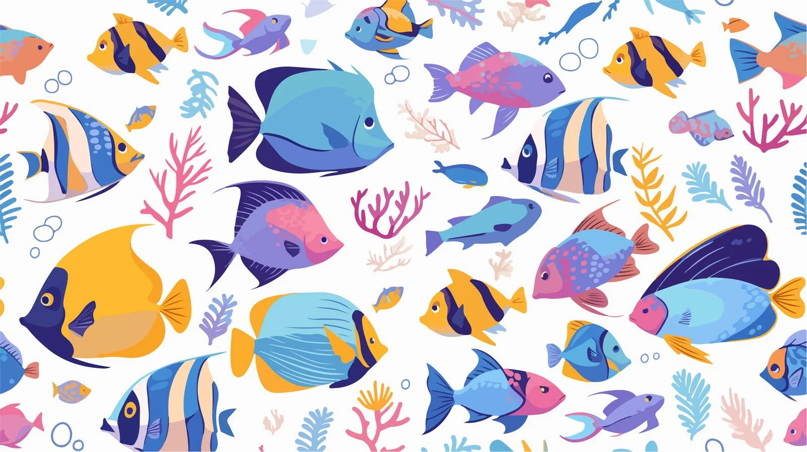 Whimsical Tropical Sea Fish Pattern Delight — free download from Dotvec