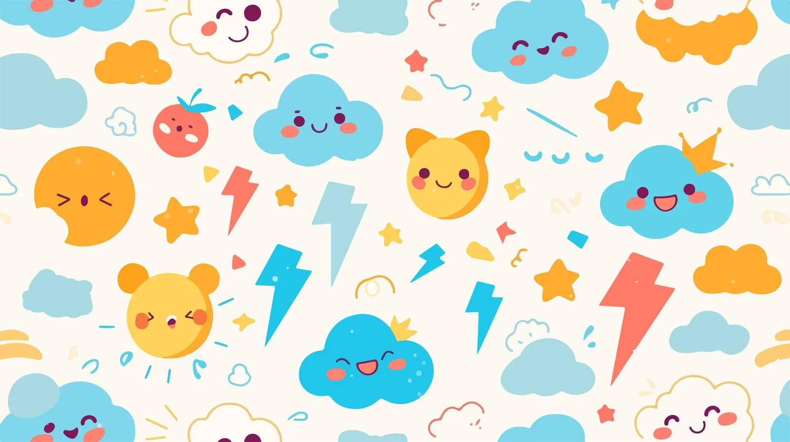 Whimsical Cloud Character Seamless Weather Design — free download from Dotvec