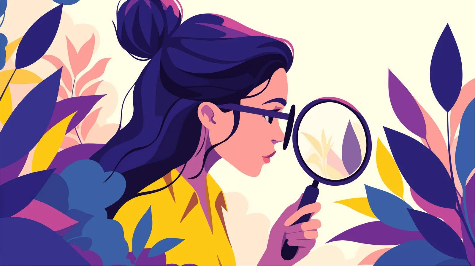 Exploring and Discovering: Woman Searching Intently — free download from Dotvec